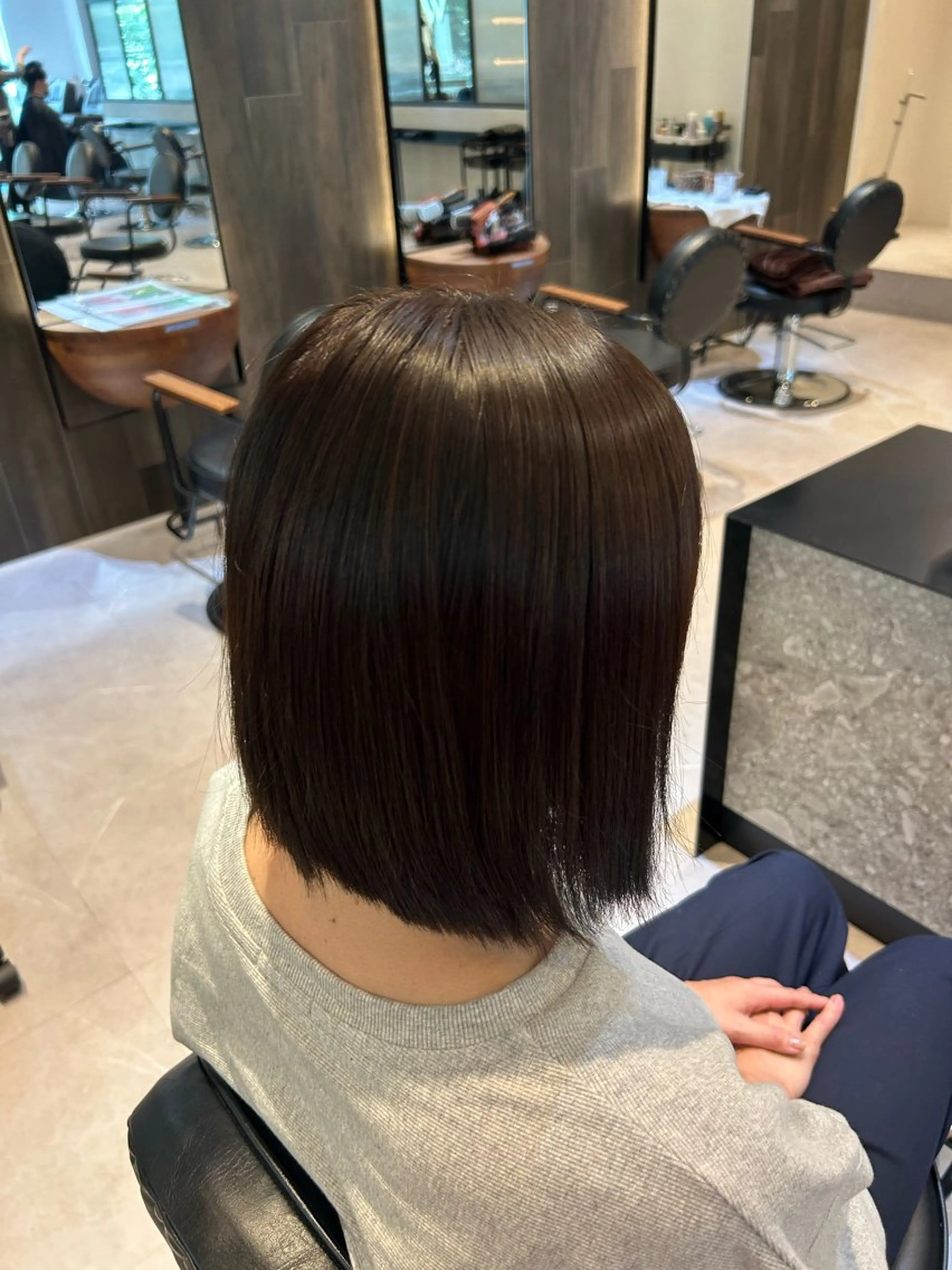 ミディアム カラー ヘアカラー トリートメント 縮毛矯正/カット/ 韓国ヘア/蛯原🍤のヘアスタイル