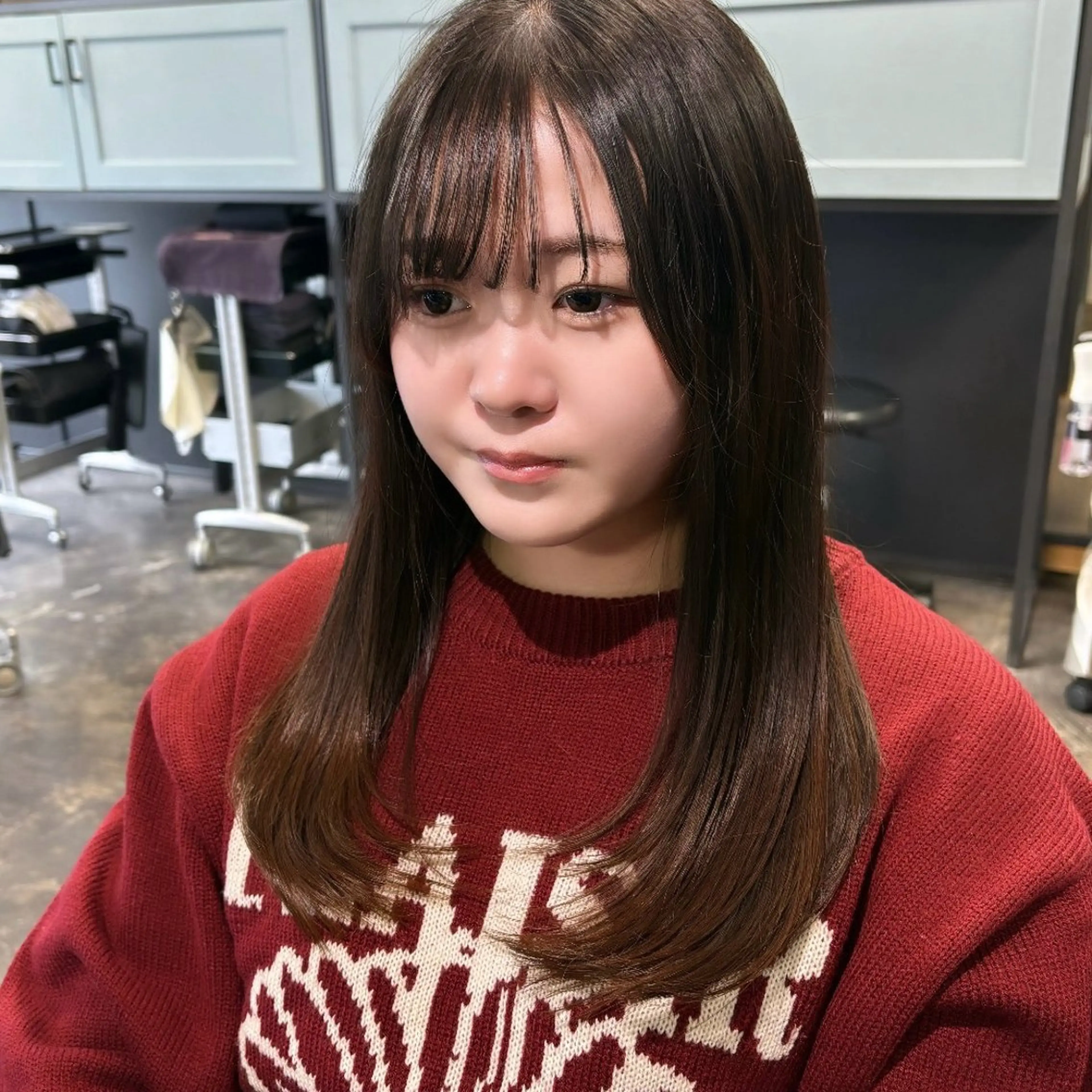 セミロング レイヤーカット カット 暖色カラー/髪質改善 🐮ユイカのヘアスタイル