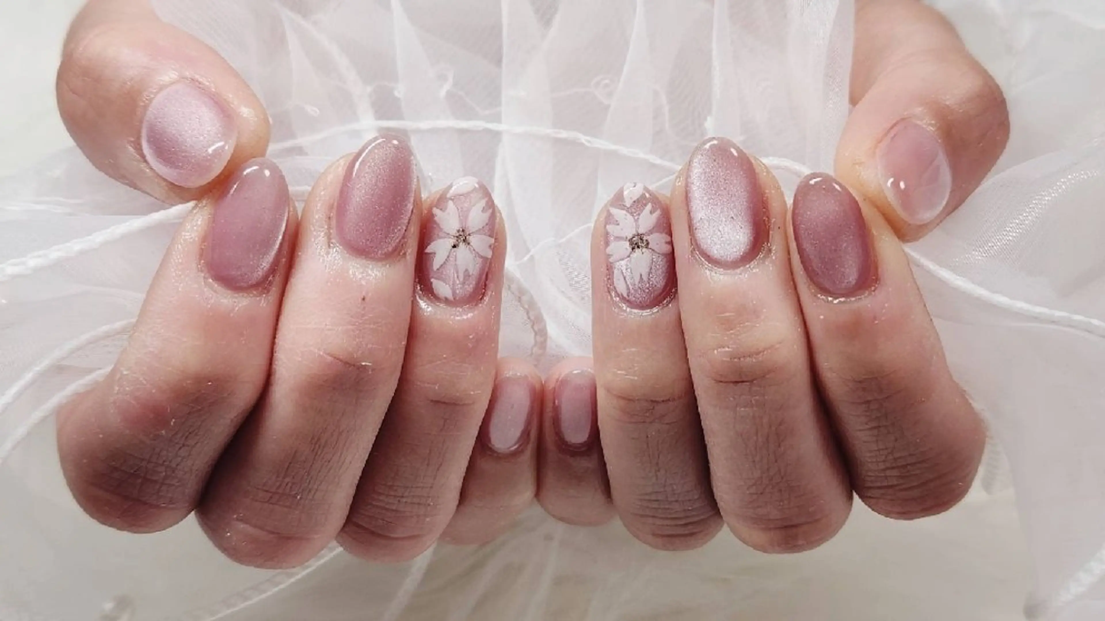 ネイル アートネイル 桜ネイル マグネットネイル T's nailのネイルデザイン