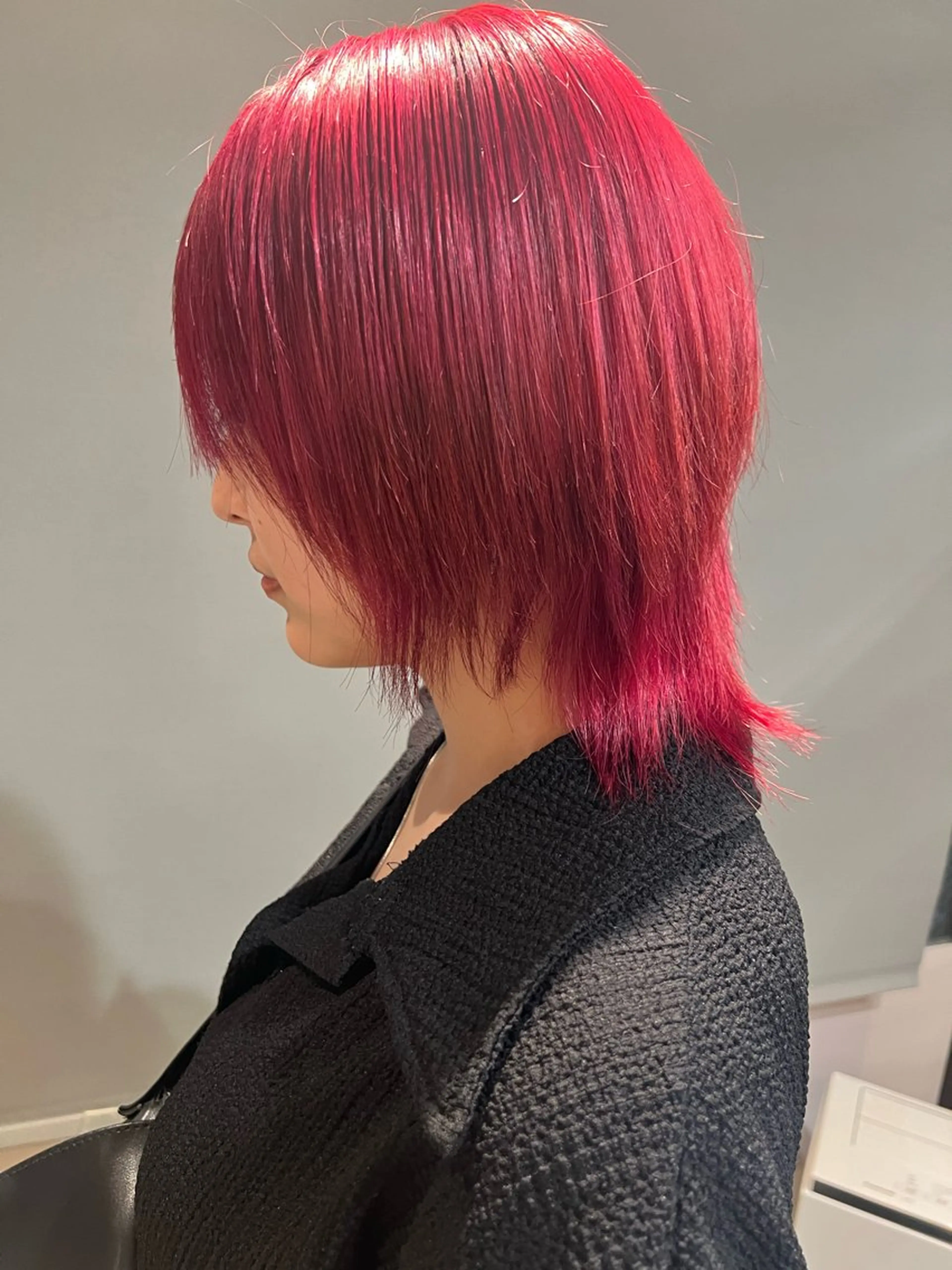 ミディアム カラー オレンジピンク Appeler Kana yのヘアスタイル