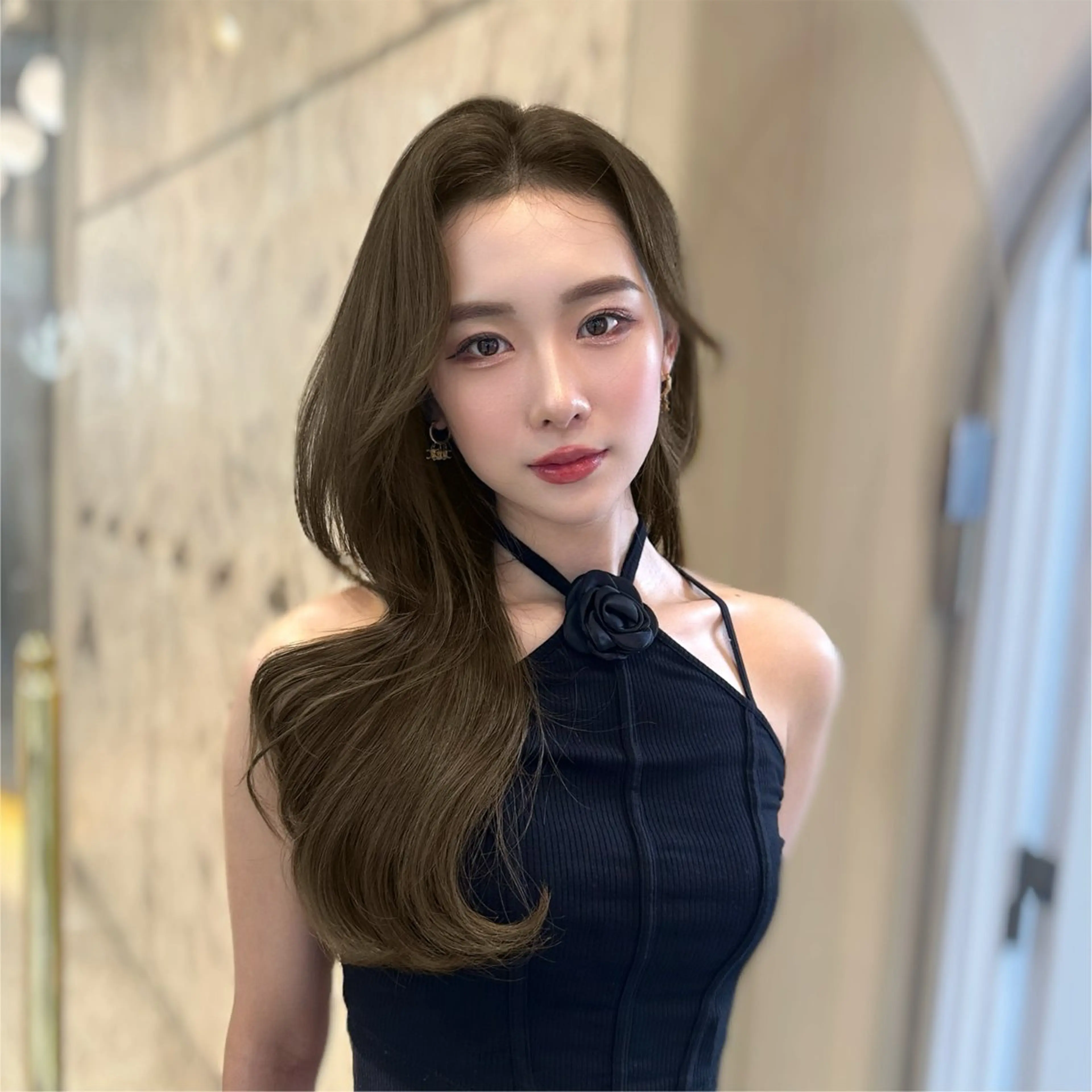 セミロング カラー ベージュカラー ヘーゼル 韓国風ヘア レイヤーカット カット ヘアカラー トリートメント 新宿/韓国風レイヤー 髪質改善/渋谷直樹のヘアスタイル