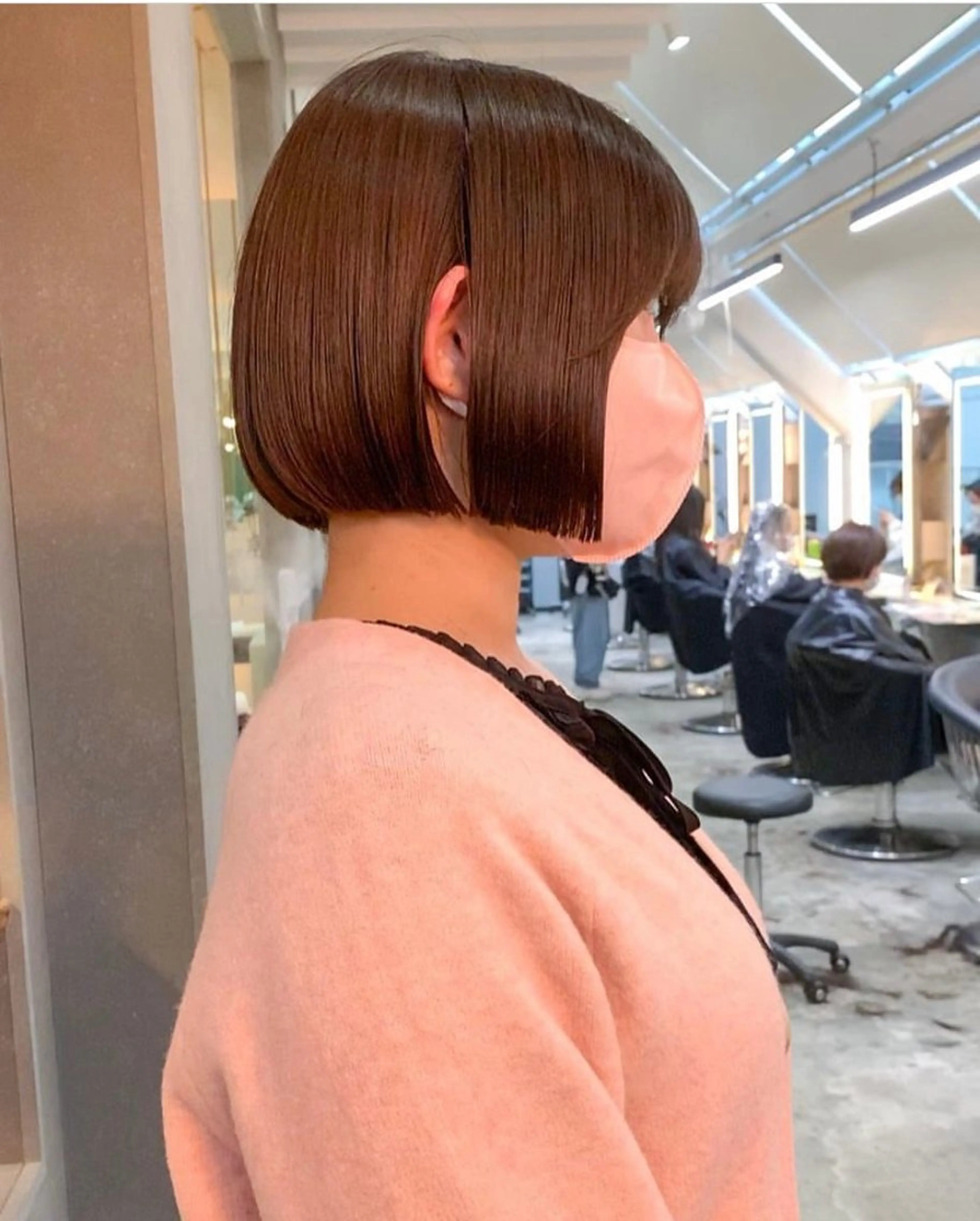 ミディアム カット 縮毛矯正 トリートメント 💖ボブ/髪質改善 顔周りレイヤー/ユイのヘアスタイル