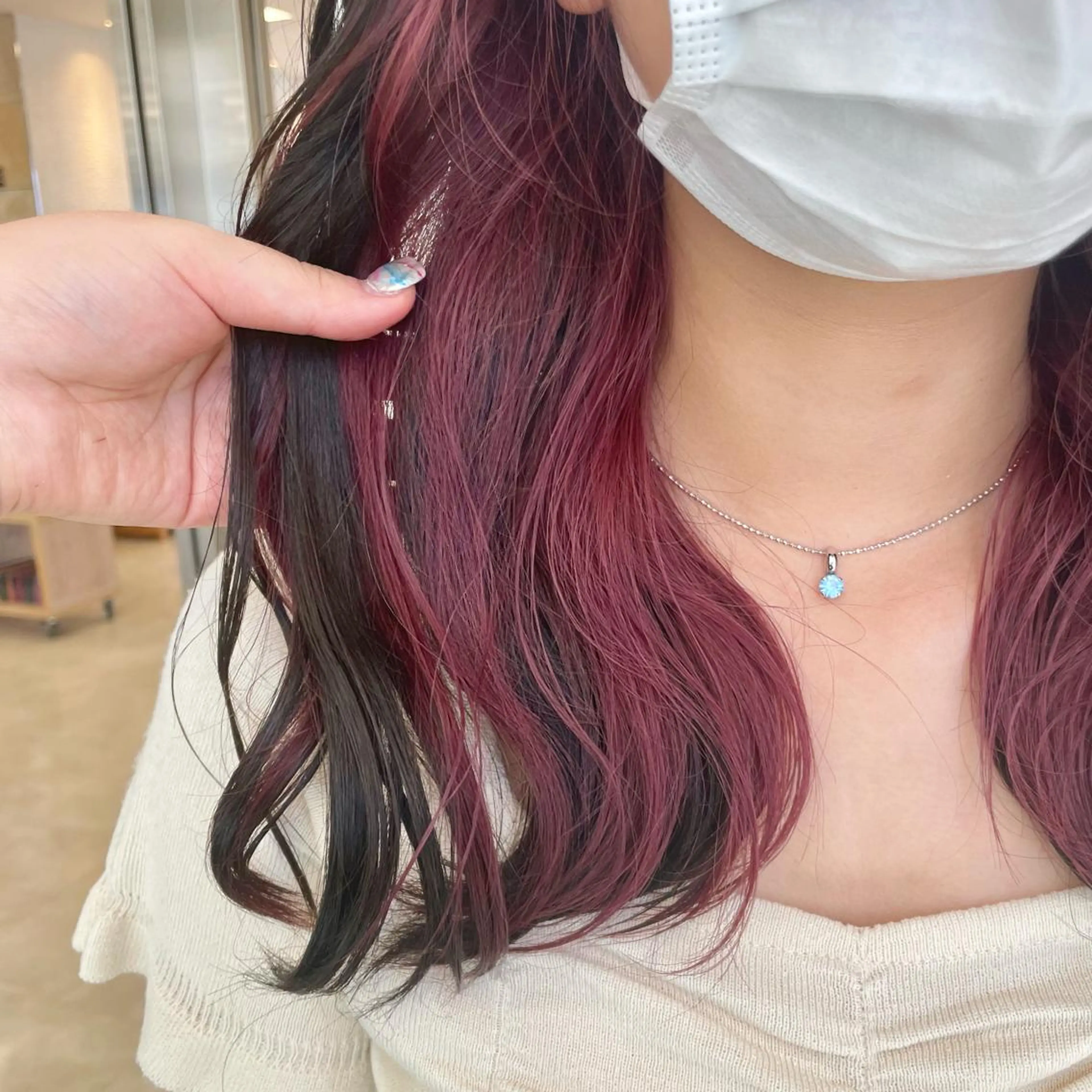 セミロング カラー インナーカラー ピンクカラー ヘアカラー トリートメント ヘアセット 🍒KIKUCHI KANAE🍒のヘアスタイル
