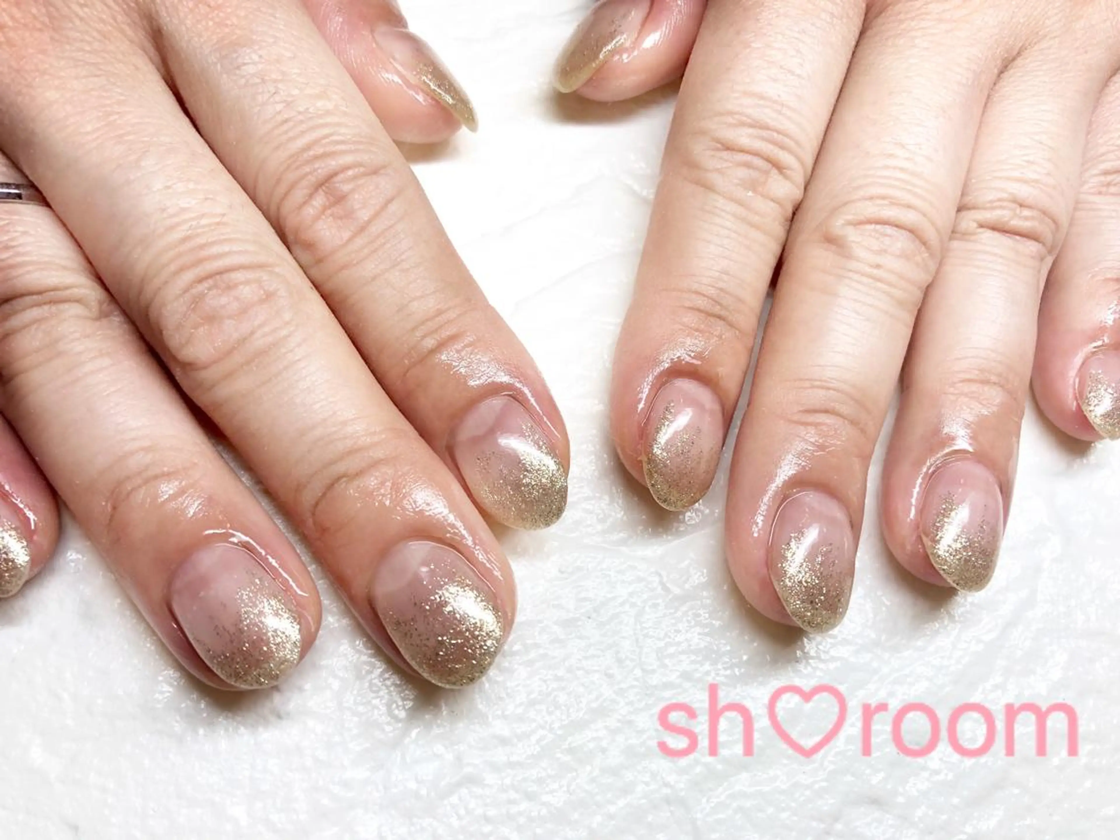 ネイル アートネイル フットネイル フレンチネイル ゴールド グラデーション Nail salon Ruuのネイルデザイン