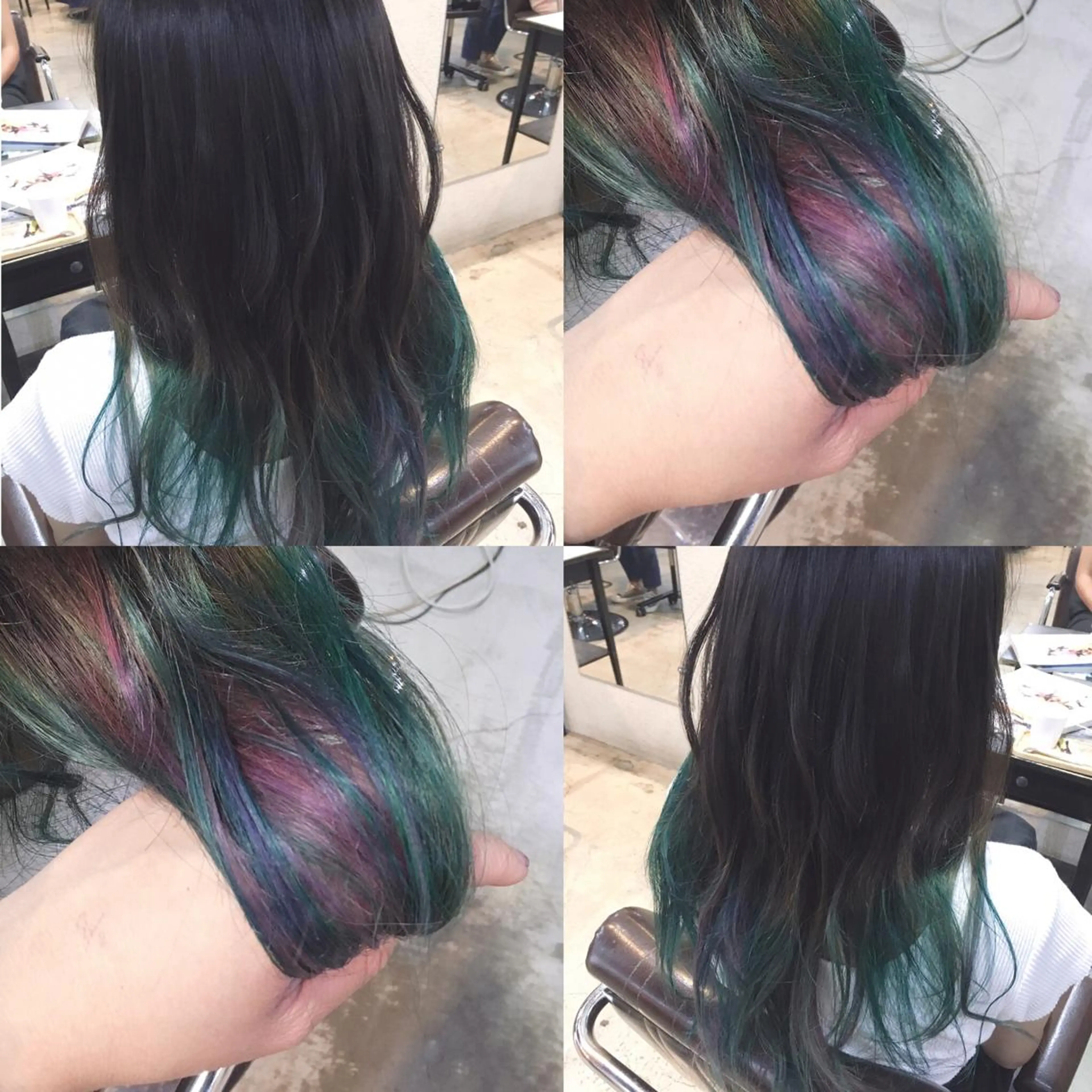 セミロング カラー ヘアアレンジ ユニコーンカラー ヘアカラー 桜田 修未のヘアスタイル