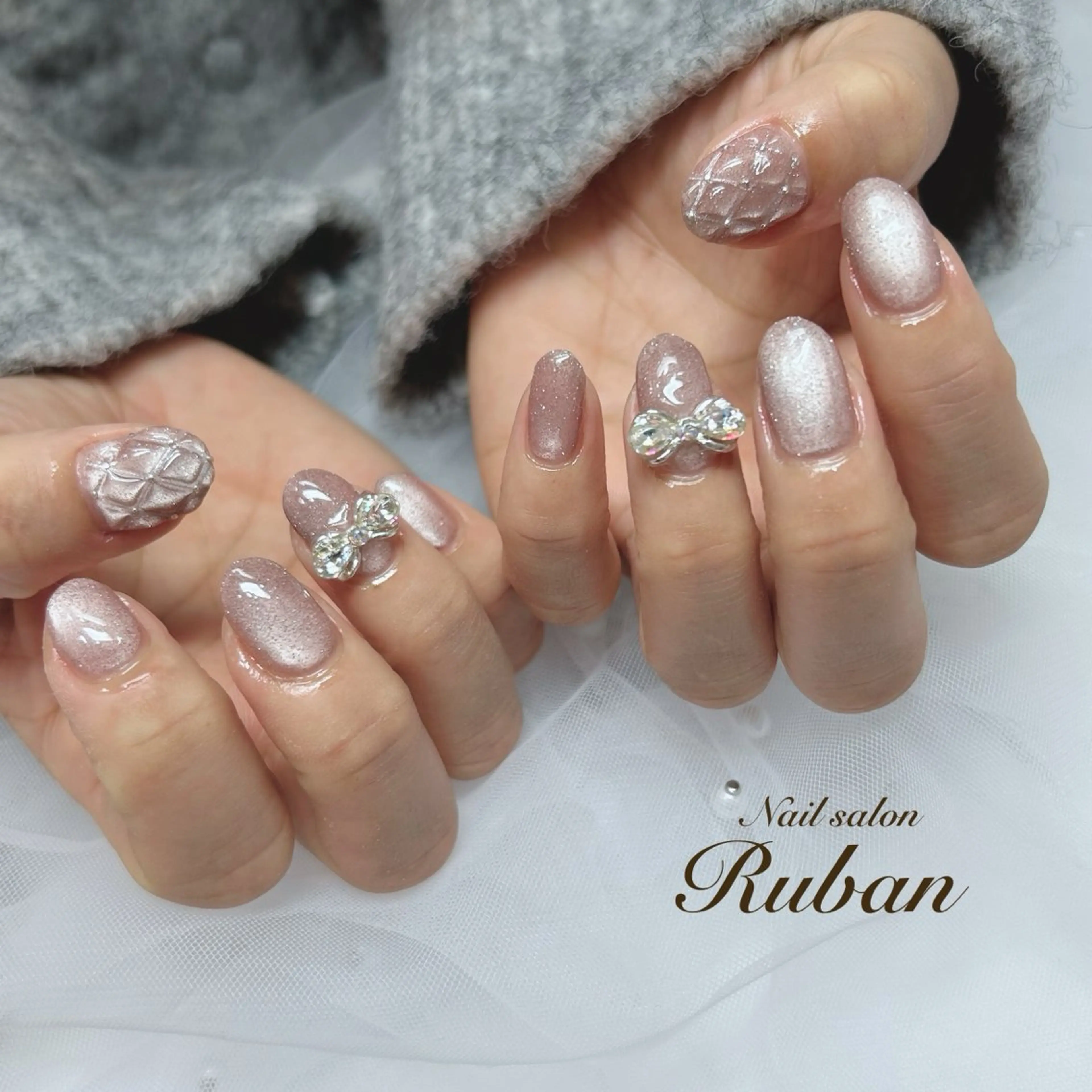 ネイル フラッシュネイル ジェルネイル リボン Nail salon Rubanのネイルデザイン