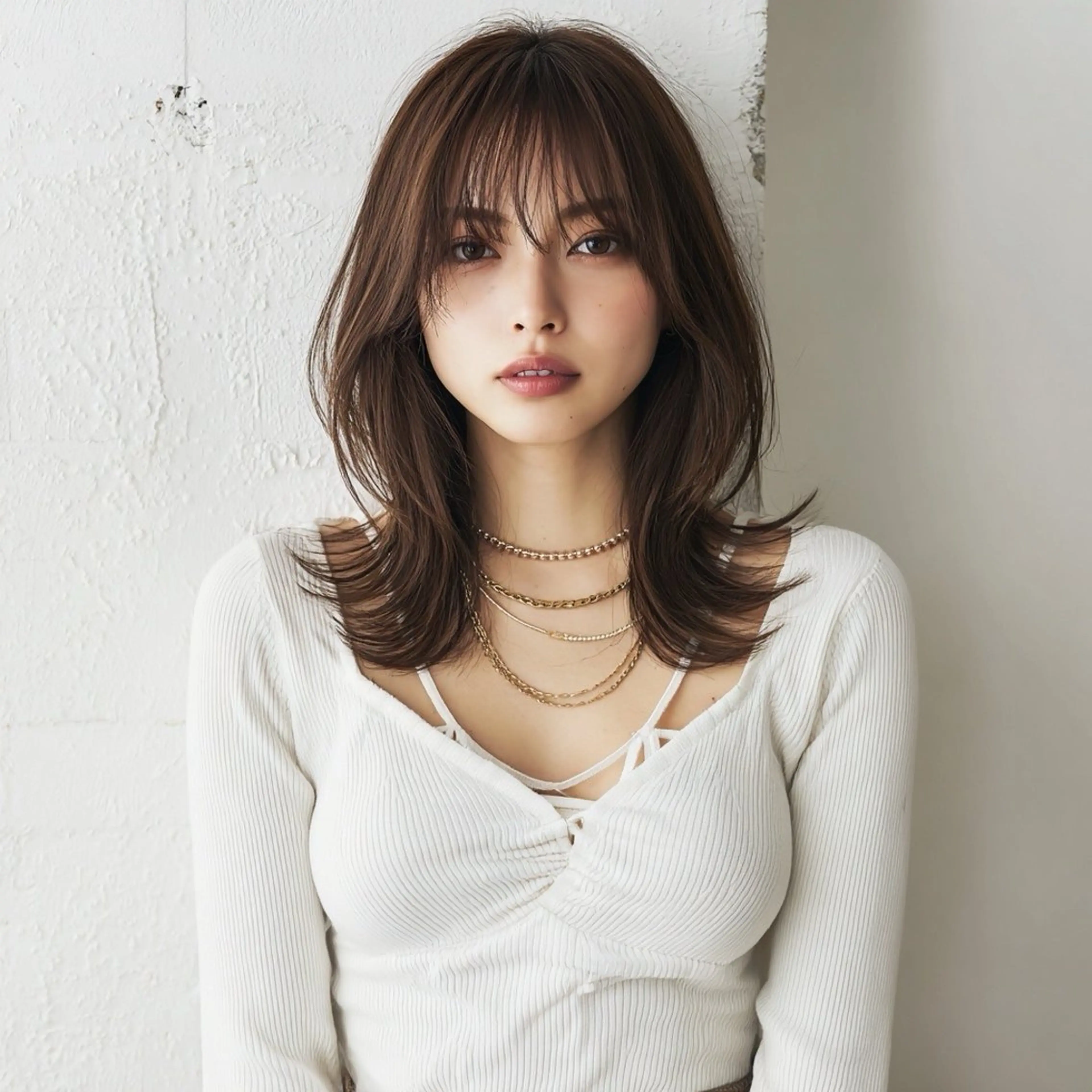 セミロング カット ヘアカラー 🍑Kubu🍀 Momo🍑のヘアスタイル