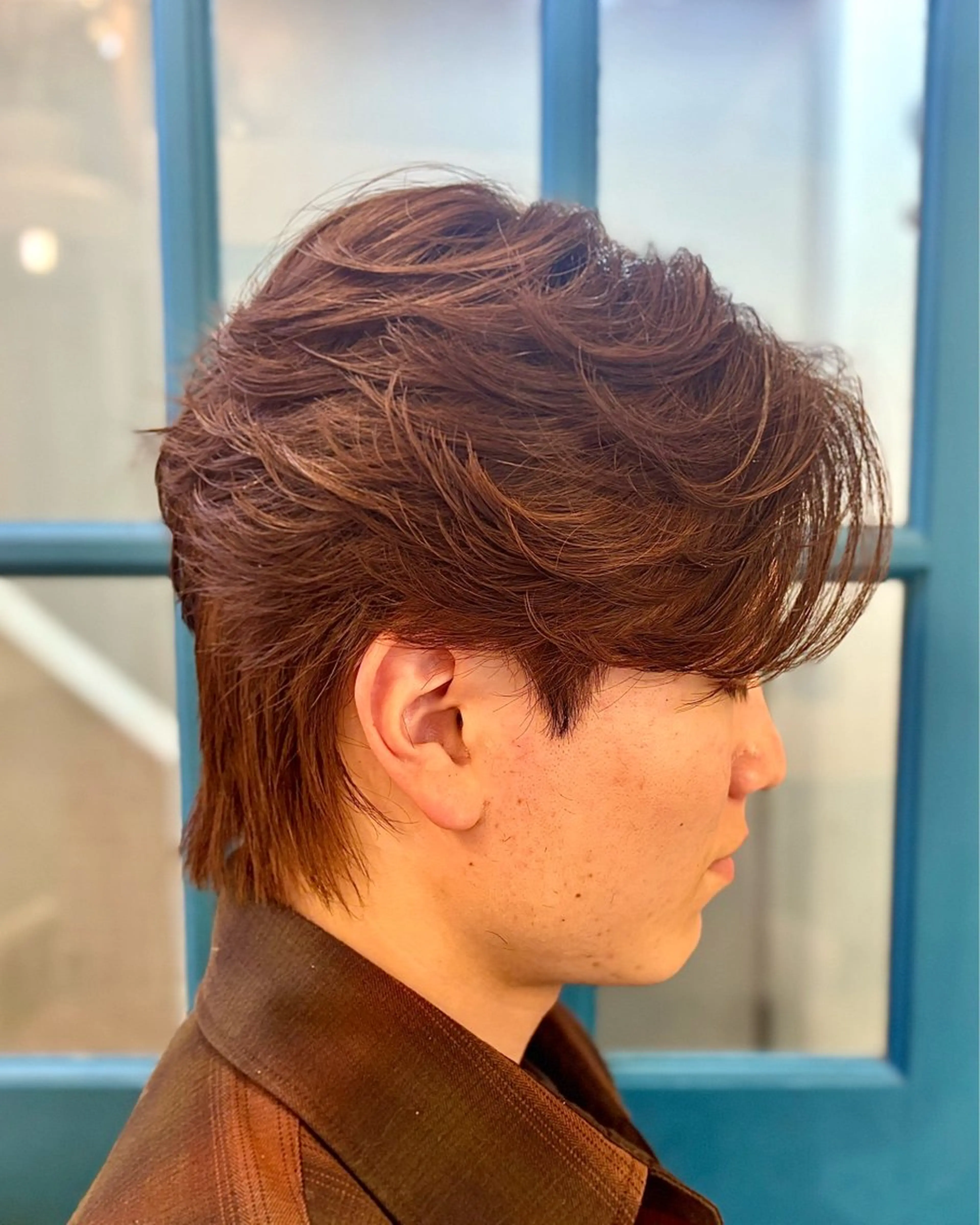 パーマ メンズ センターパート フェザーパーマ メンズパーマ カット パーマ ショート、韓国メンズ ヘアのかつらぎのヘアスタイル