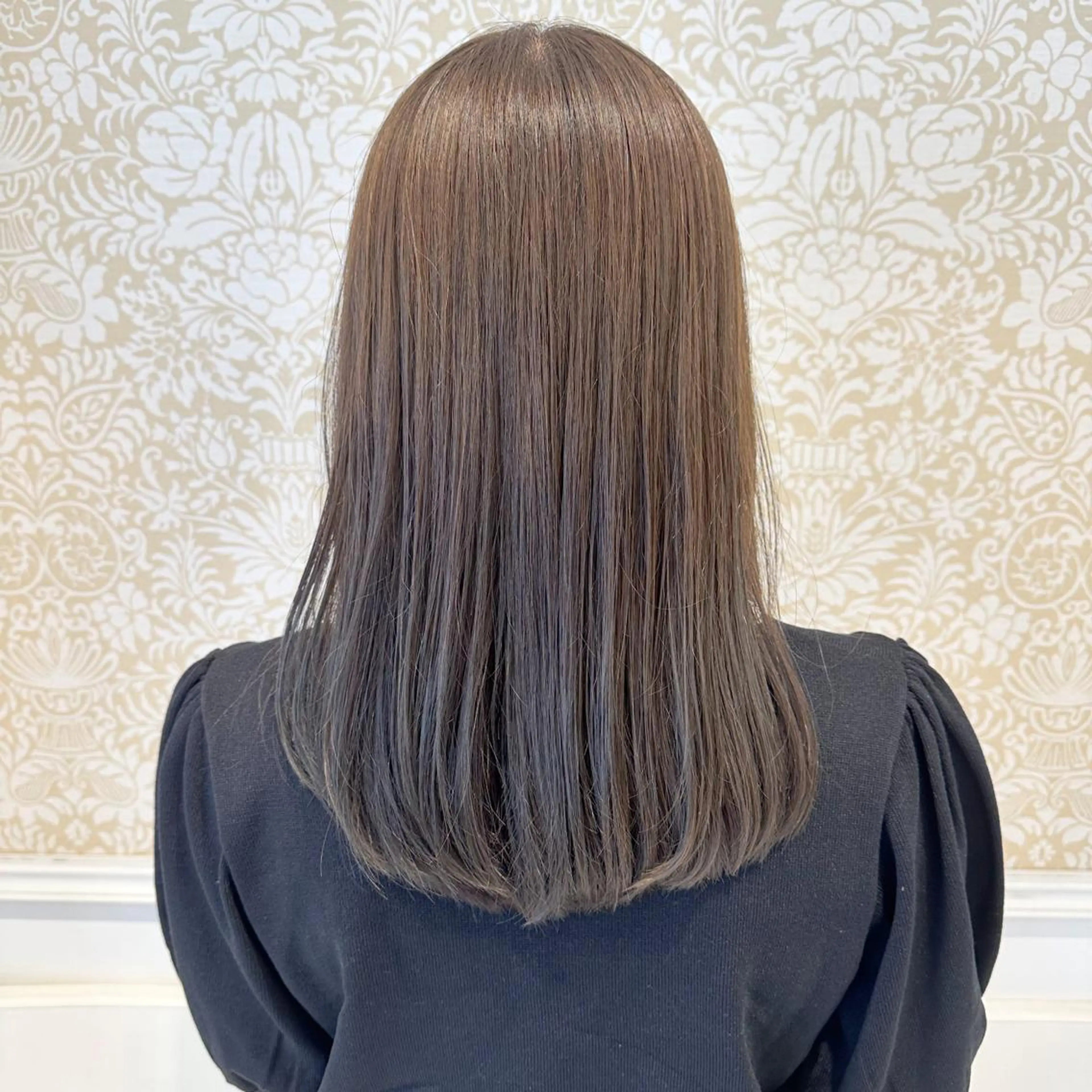 セミロング カラー 髪質改善カラー💎 オオネヨシナリのヘアスタイル