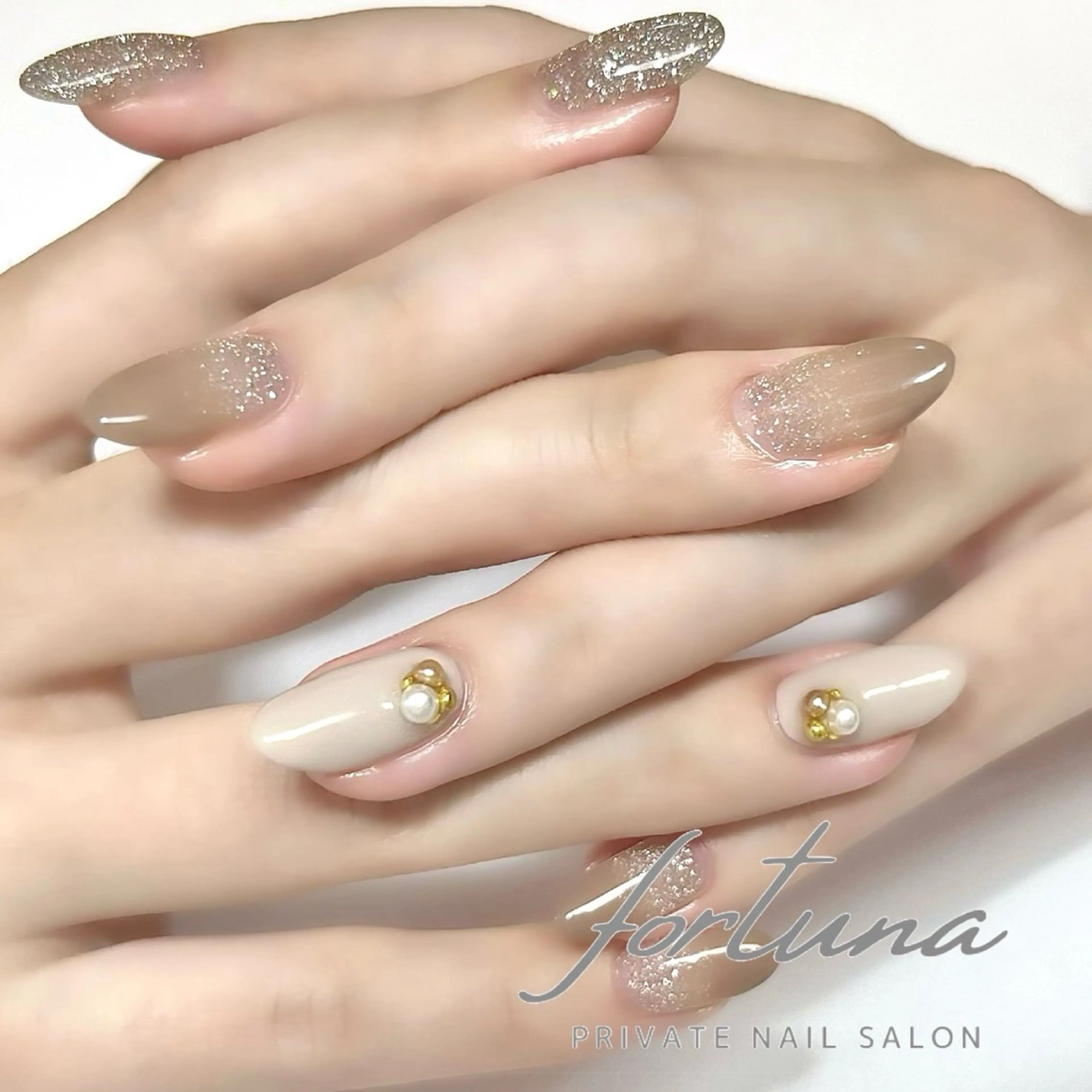 ネイル フラッシュネイル ジェルネイル グラデーション パラジェル ハンドネイル fortuna 武藤裕美のネイルデザイン