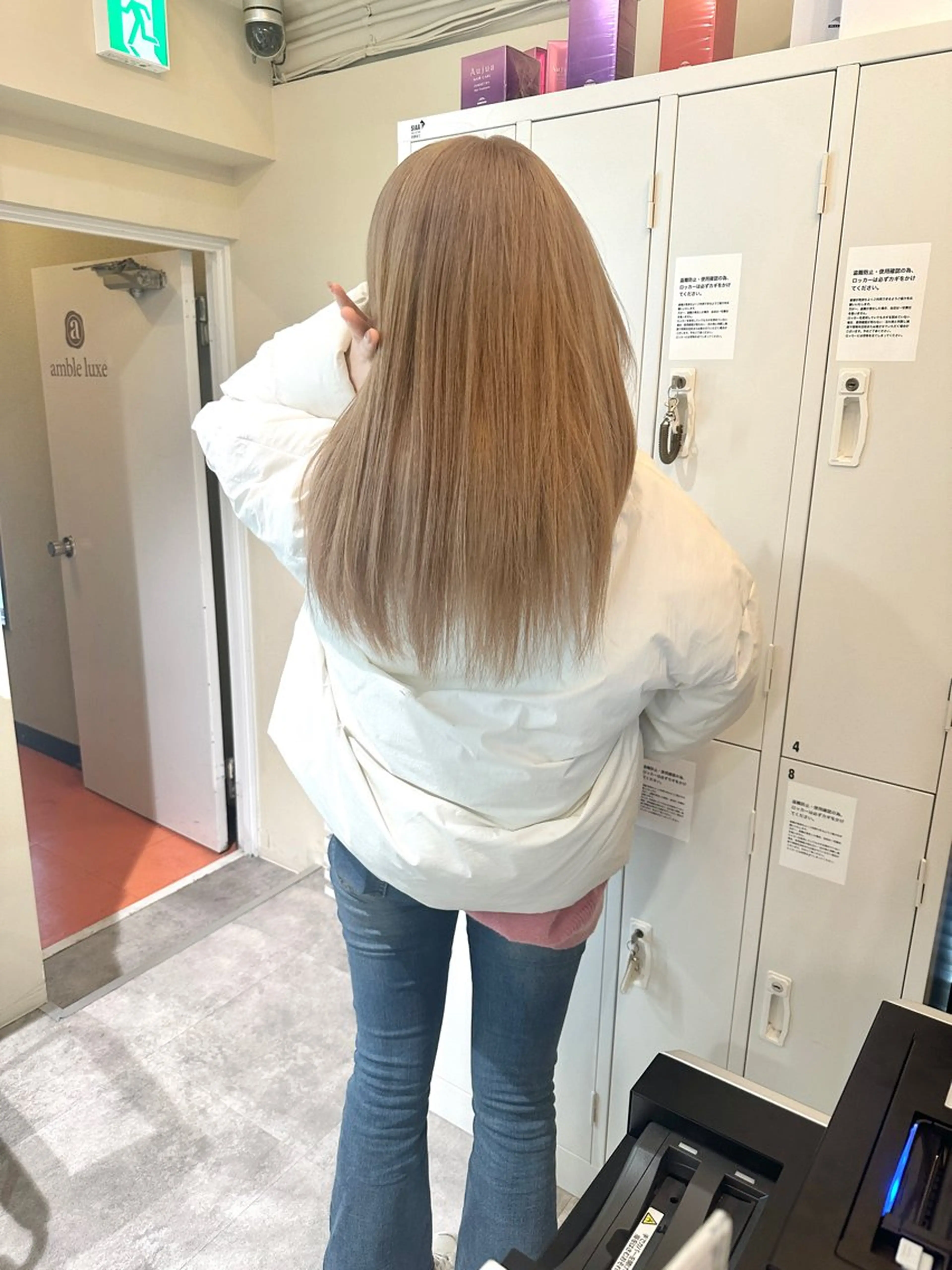 ロング カラー アディクシーカラー バレイヤージュ ブリーチ デザインカラー ダブルカラー ヘアカラー トリートメント opus 店長大和 レイヤー/赤み消しのヘアスタイル