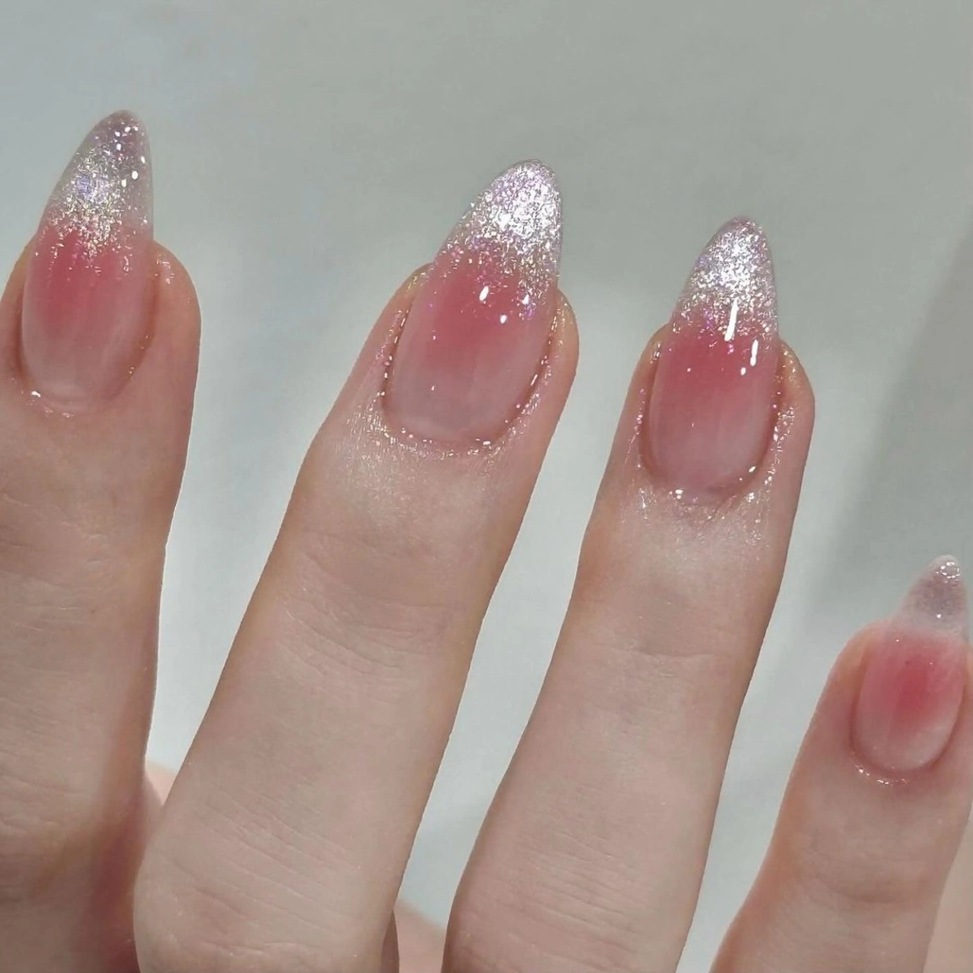 ネイル アートネイル チークネイル 長さ出し フレンチネイル グラデーション Akina Nailのネイルデザイン