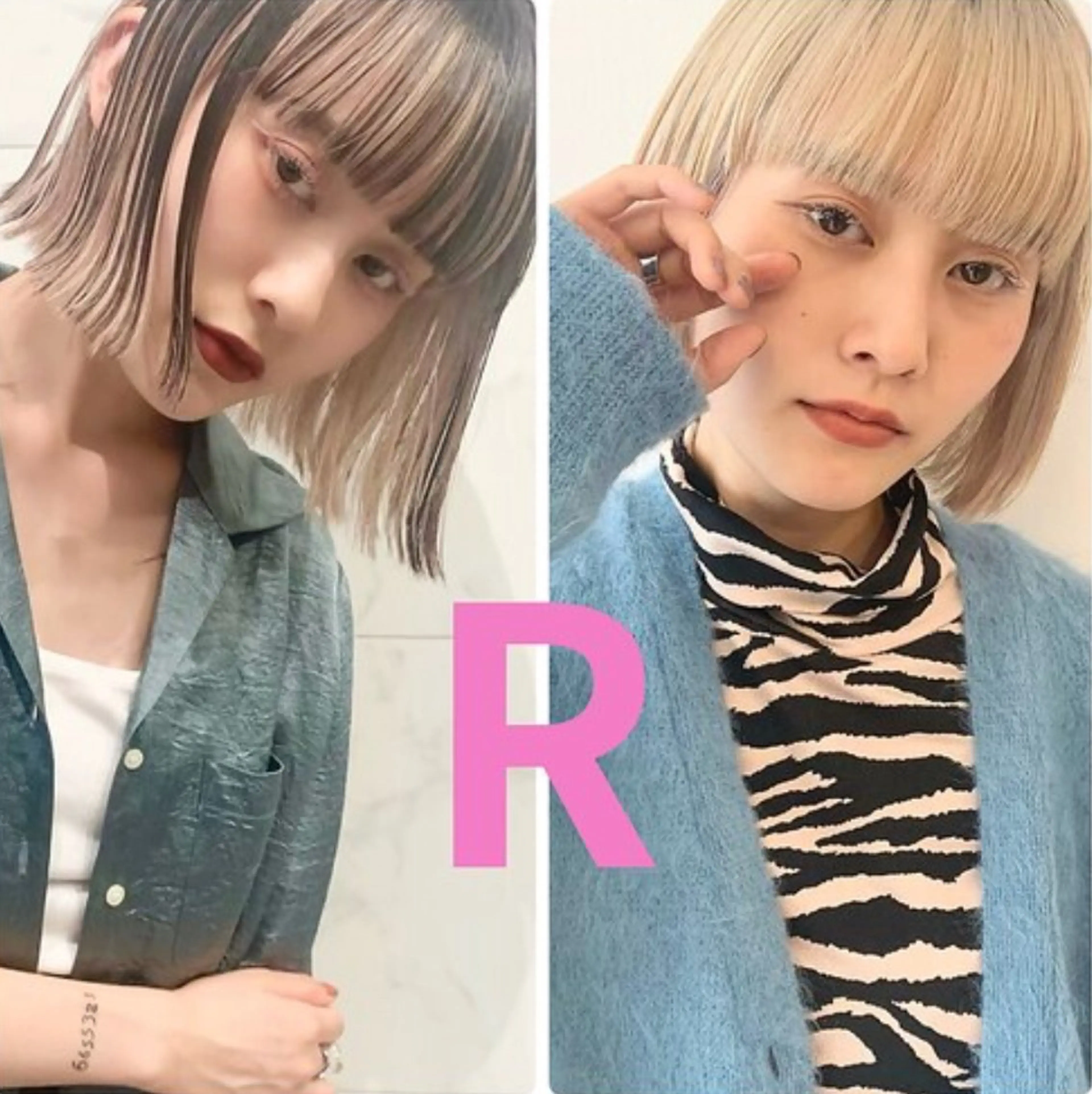 カラー amane໒꒱うる艶 ブリーチ透明感カラーのヘアスタイル