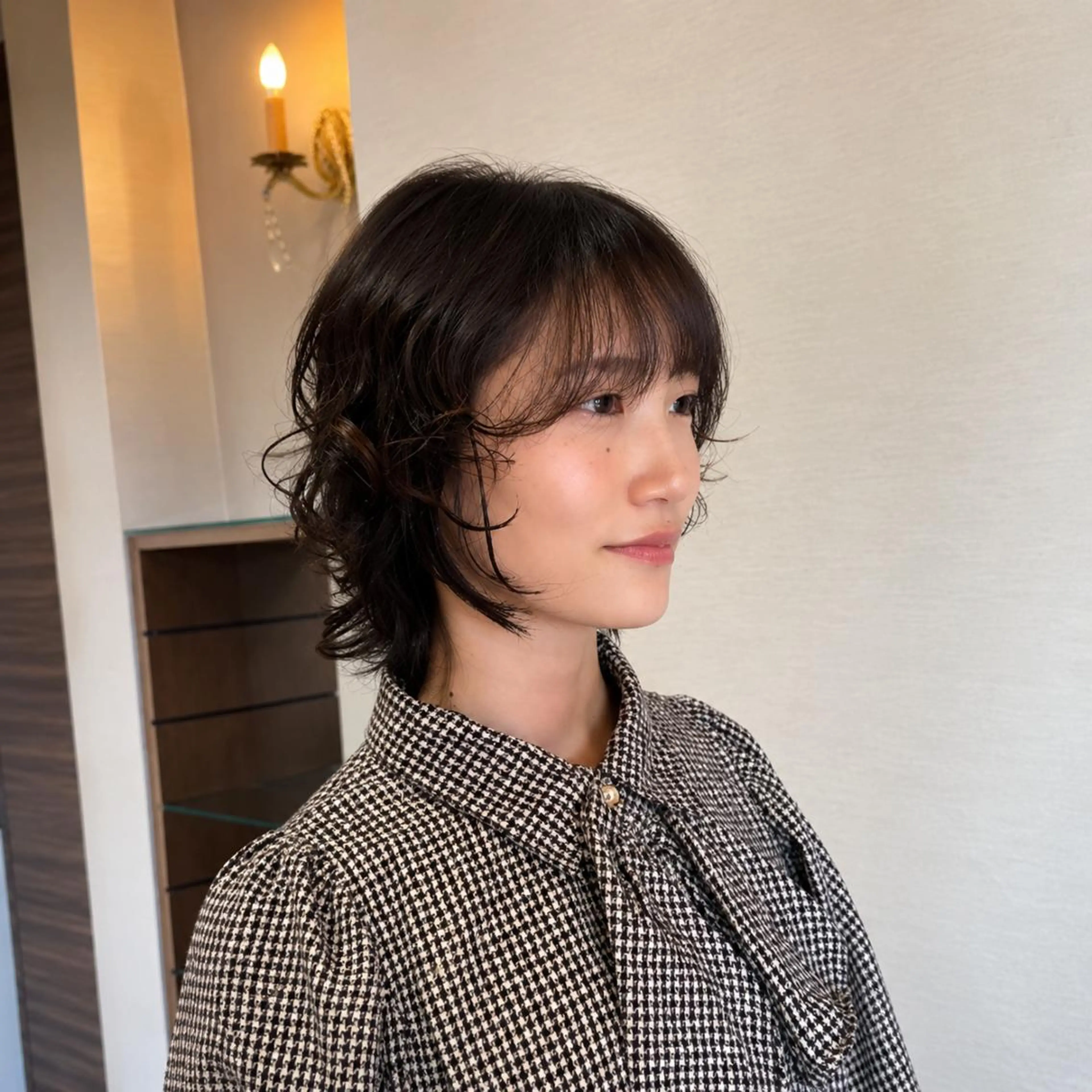 パーマ ミディアム ミディアムパーマ くびれヘア ニュアンスパーマ カット パーマ M.wish 坂野有香のヘアスタイル