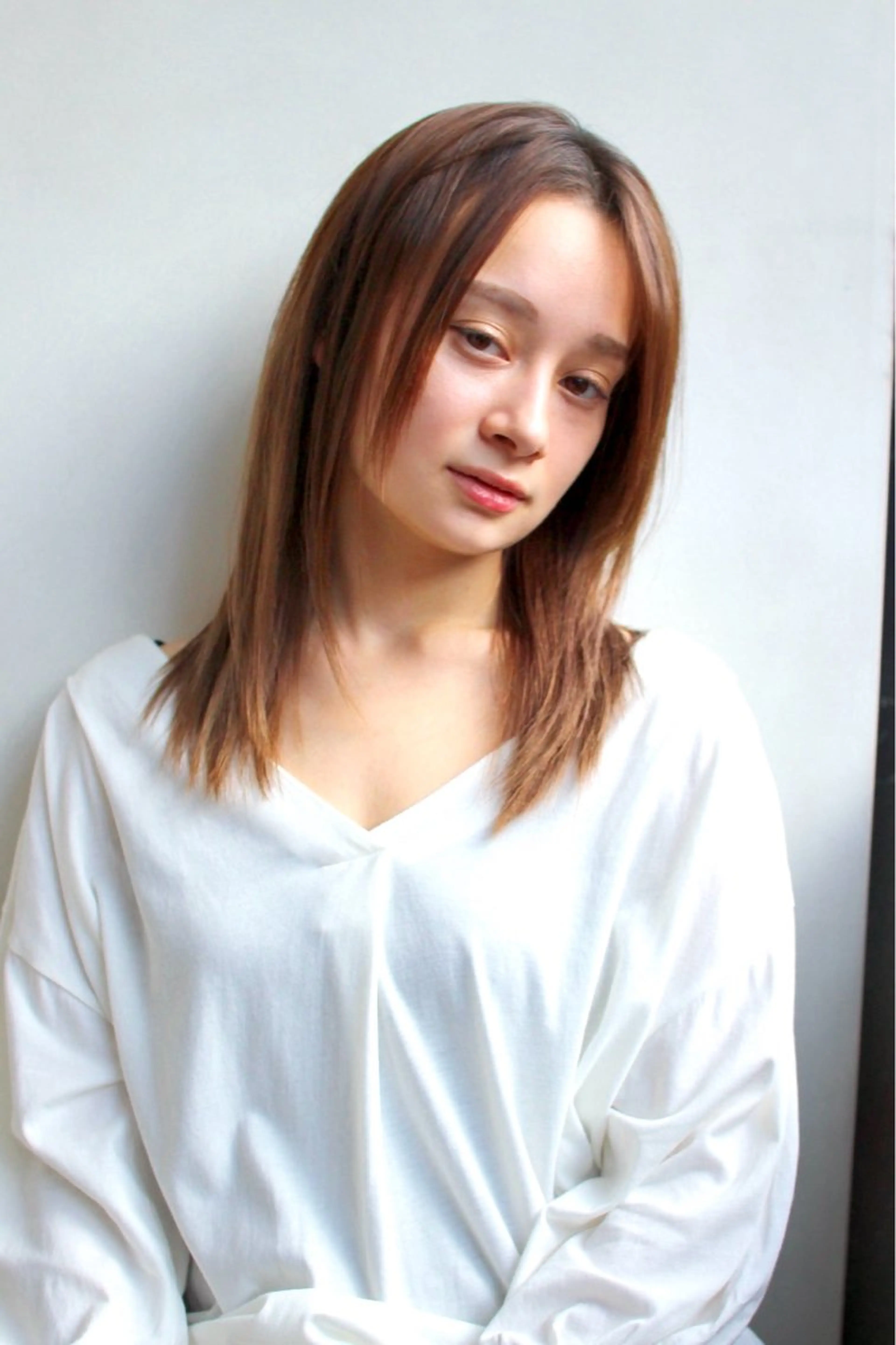 セミロング 縮毛矯正 千 田のヘアスタイル