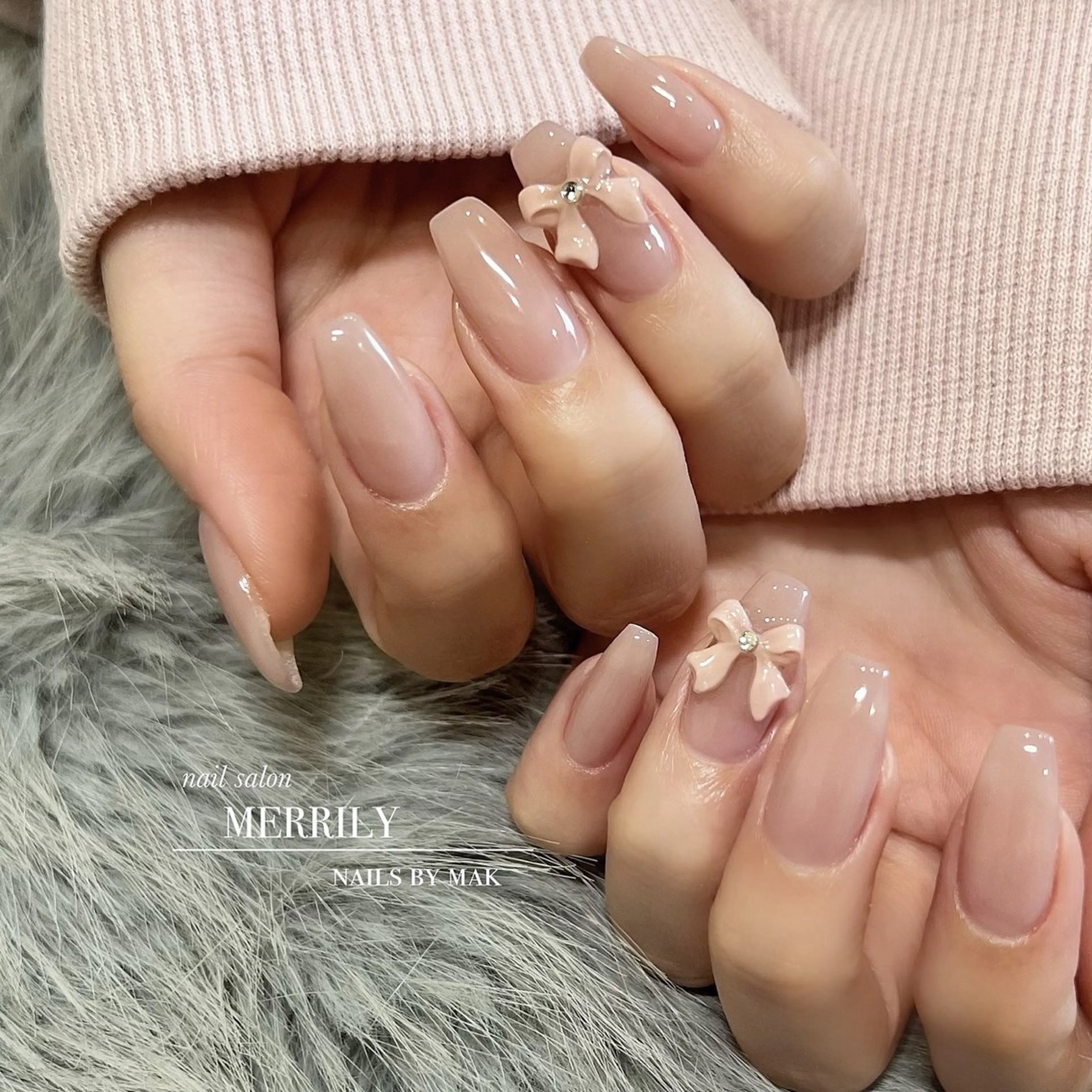 ネイル ガーリー シンプルネイル ハンドネイル salon de Cheliのネイルデザイン