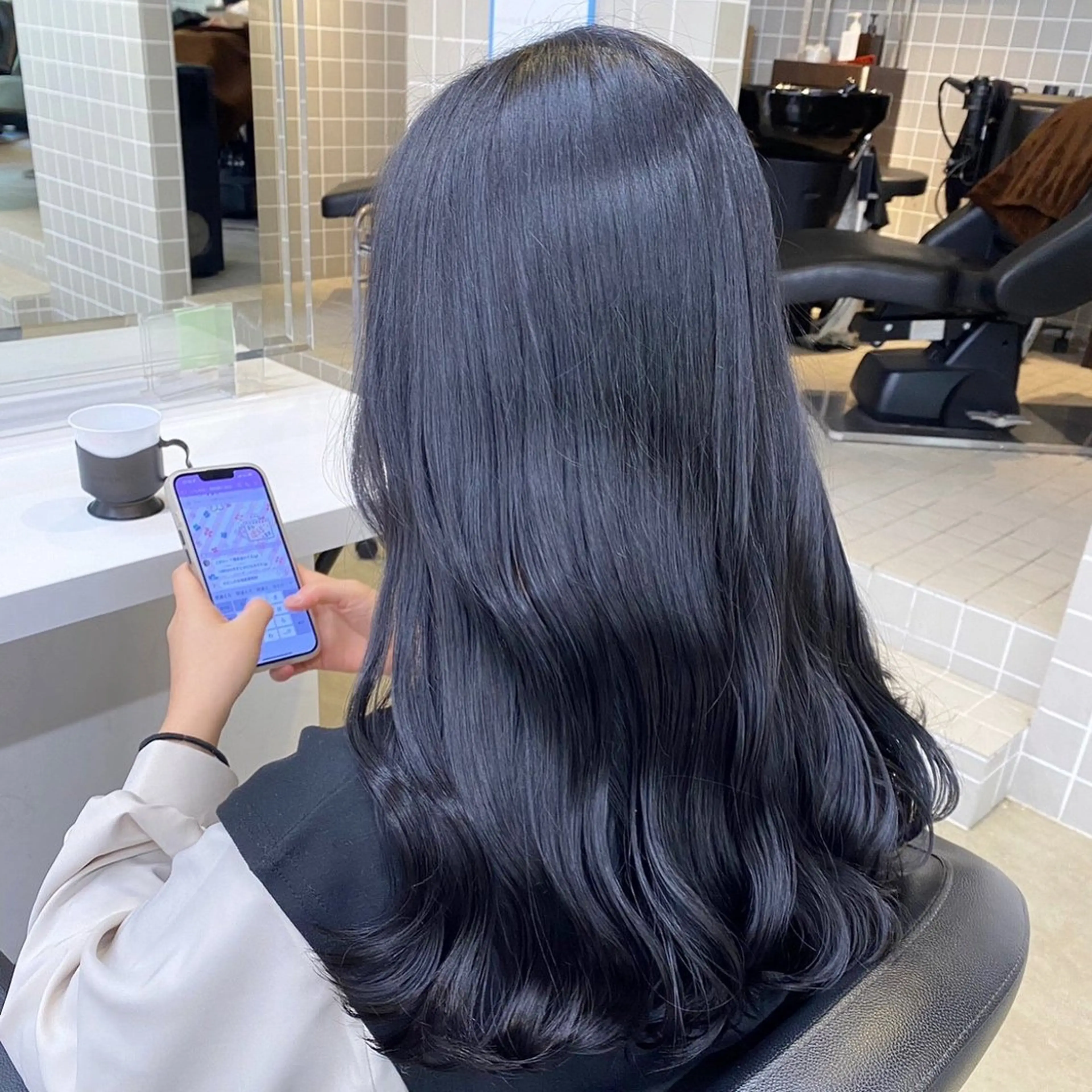 ロング カラー ヘアカラー トリートメント ヘッドスパ ヘアセット 🦋色落ち綺麗カラー メンズYUZU🦋‪のヘアスタイル