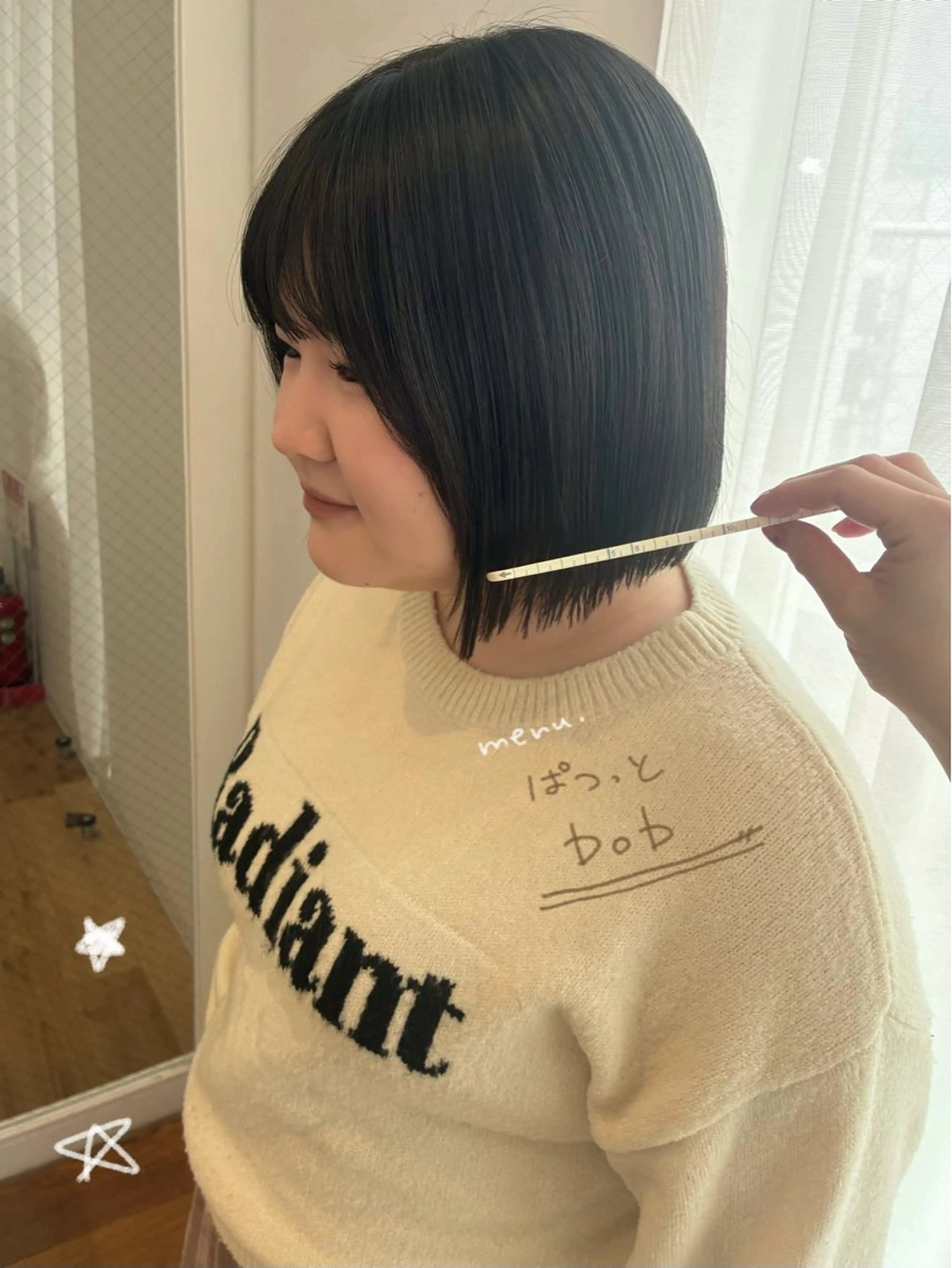 ミディアム 切りっぱなしボブ ボブ moe/名古屋美容室 /モデル募集のヘアスタイル