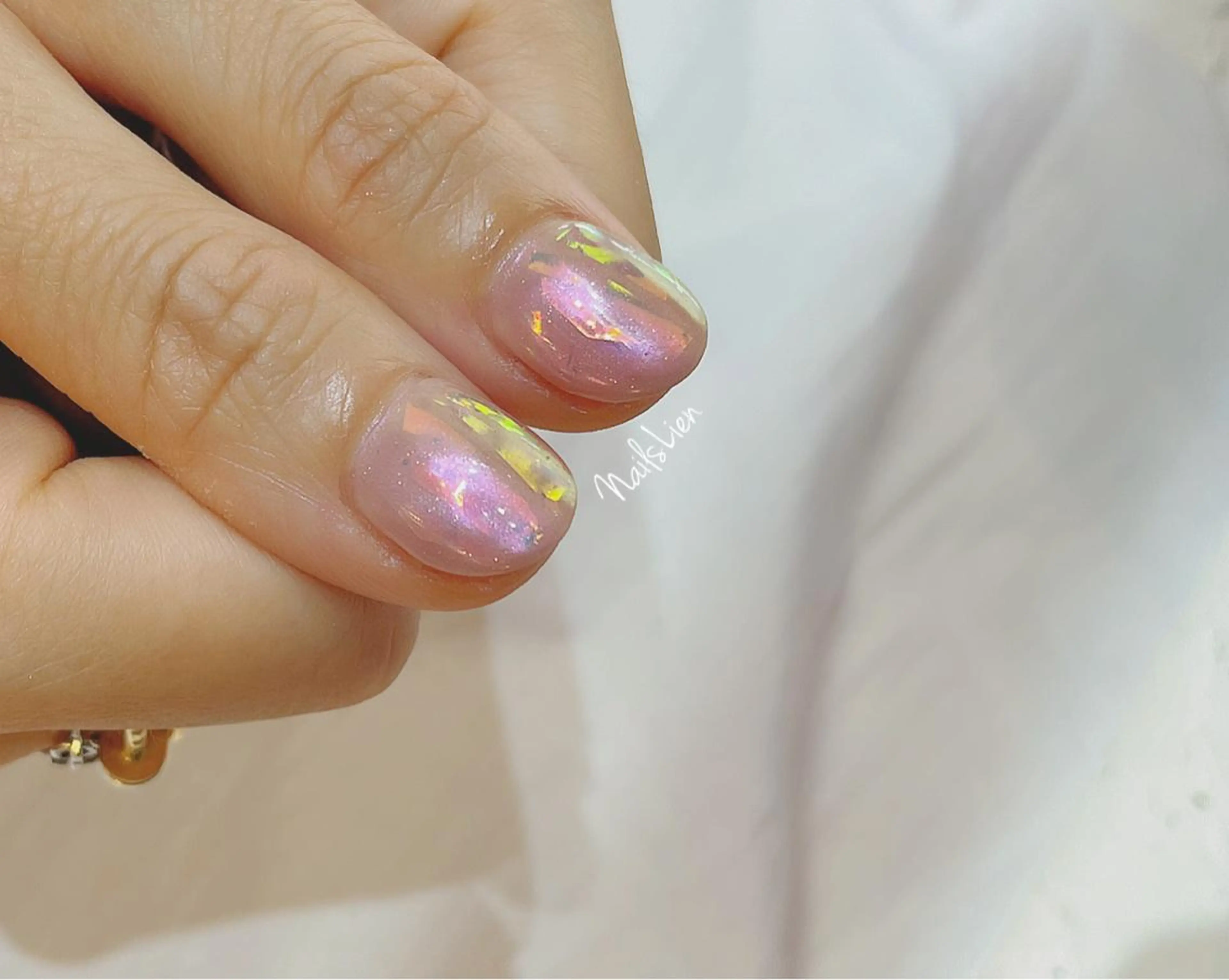 ネイル アニマル柄 フラワーネイル フレンチネイル ジェルネイル ガラスフレンチ studio e n / RiNのネイルデザイン