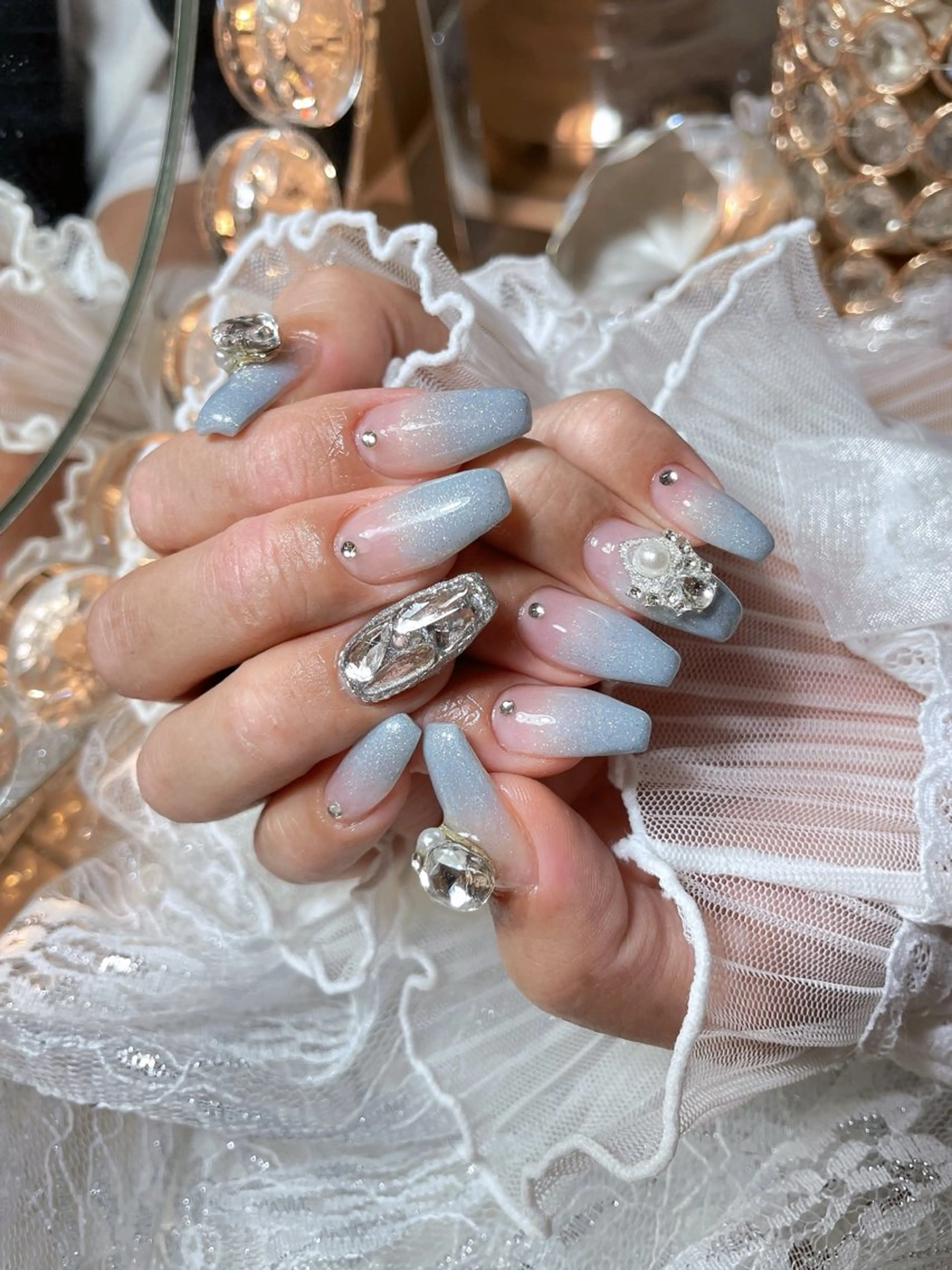 ネイル 23時まで❤︎韓国、 ワンホンネイルのネイルデザイン