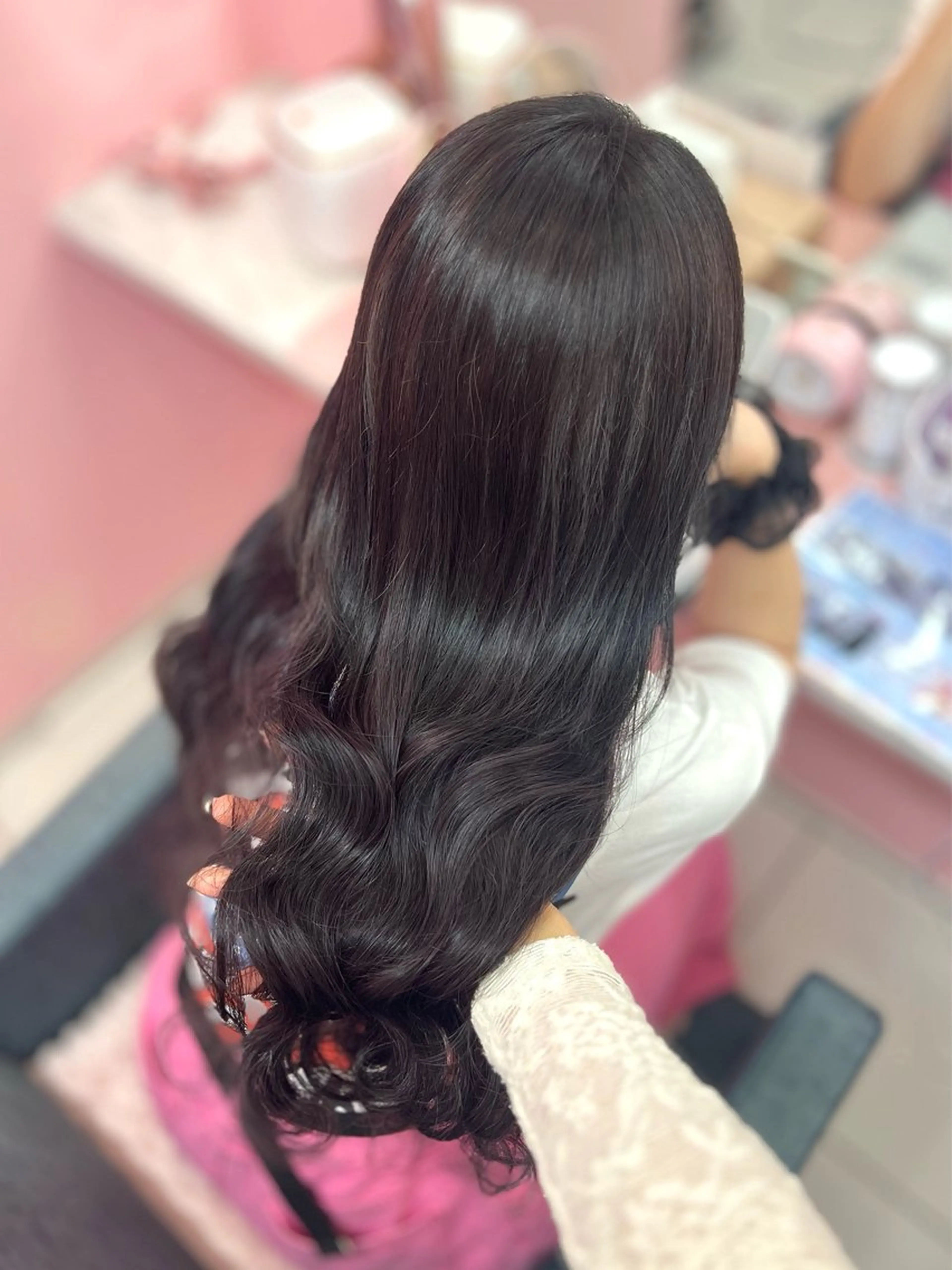 🎀ヘアカラー+シールエクステ80本🤍韓国ヘア🇰🇷🩵巻き仕上げは別途¥500🤍🎀 ※説明欄必読下さい!の写真