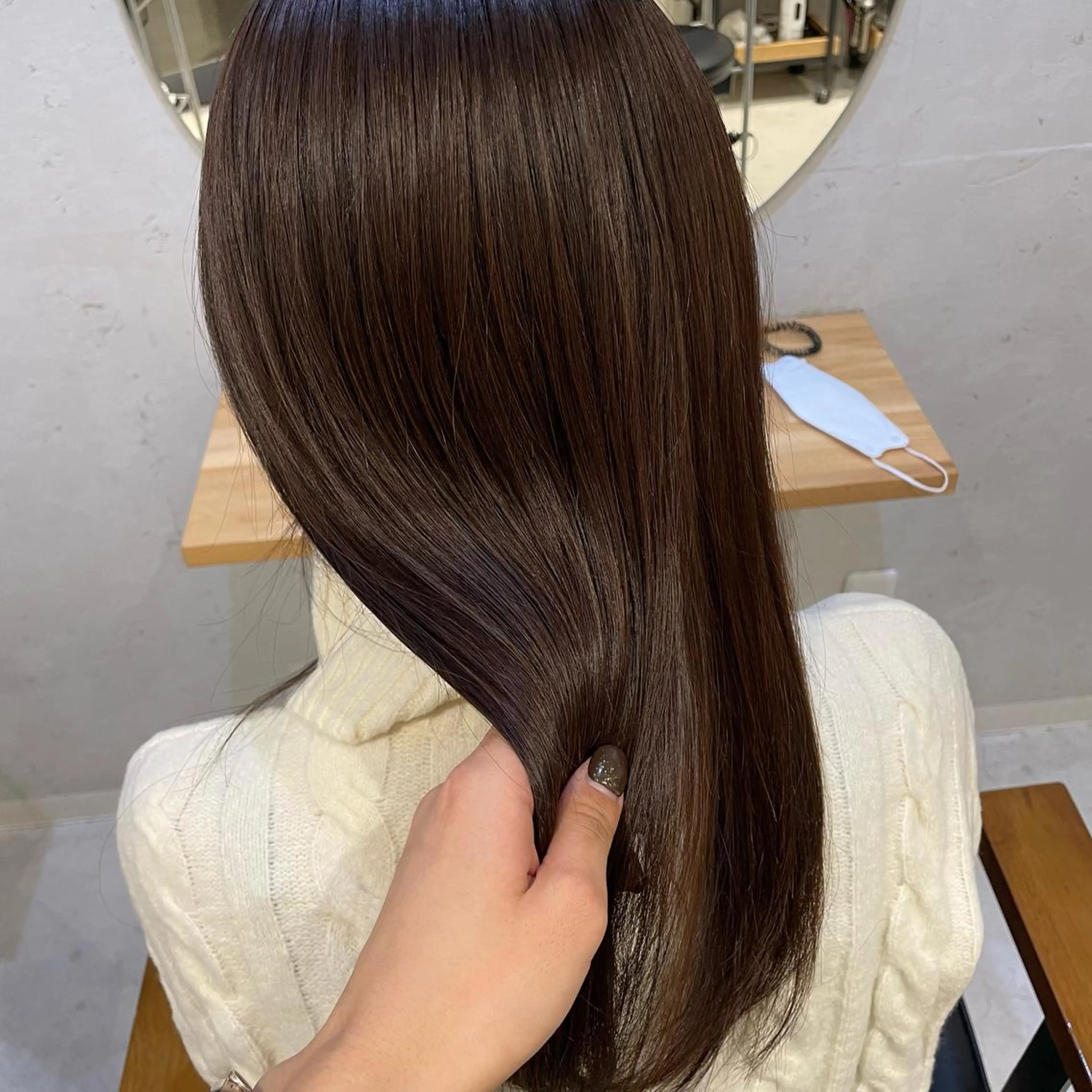 ロング カラー カット ヘアカラー トリートメント 外山 実咲のヘアスタイル