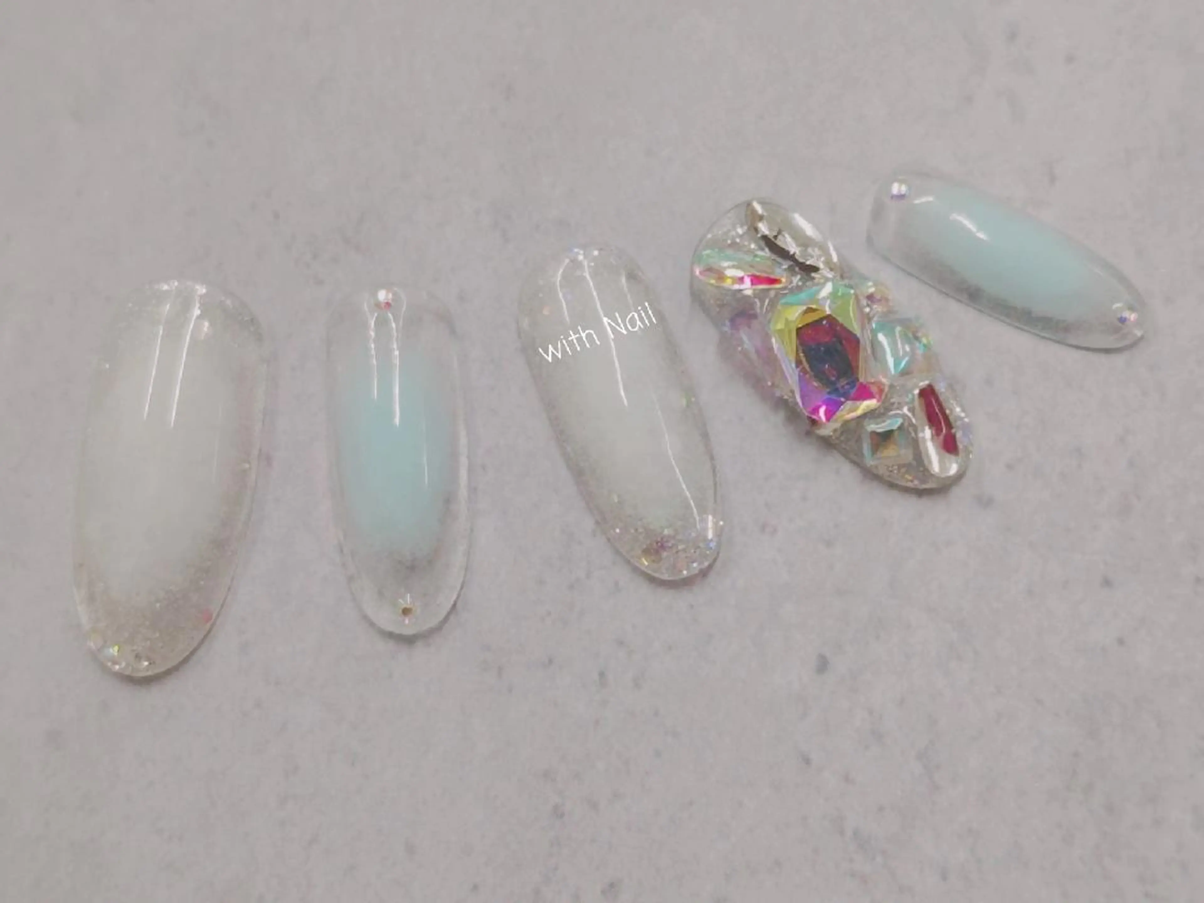 ネイル チークネイル クリアネイル ラメ(グリッター) with Nail   ナガヤのネイルデザイン