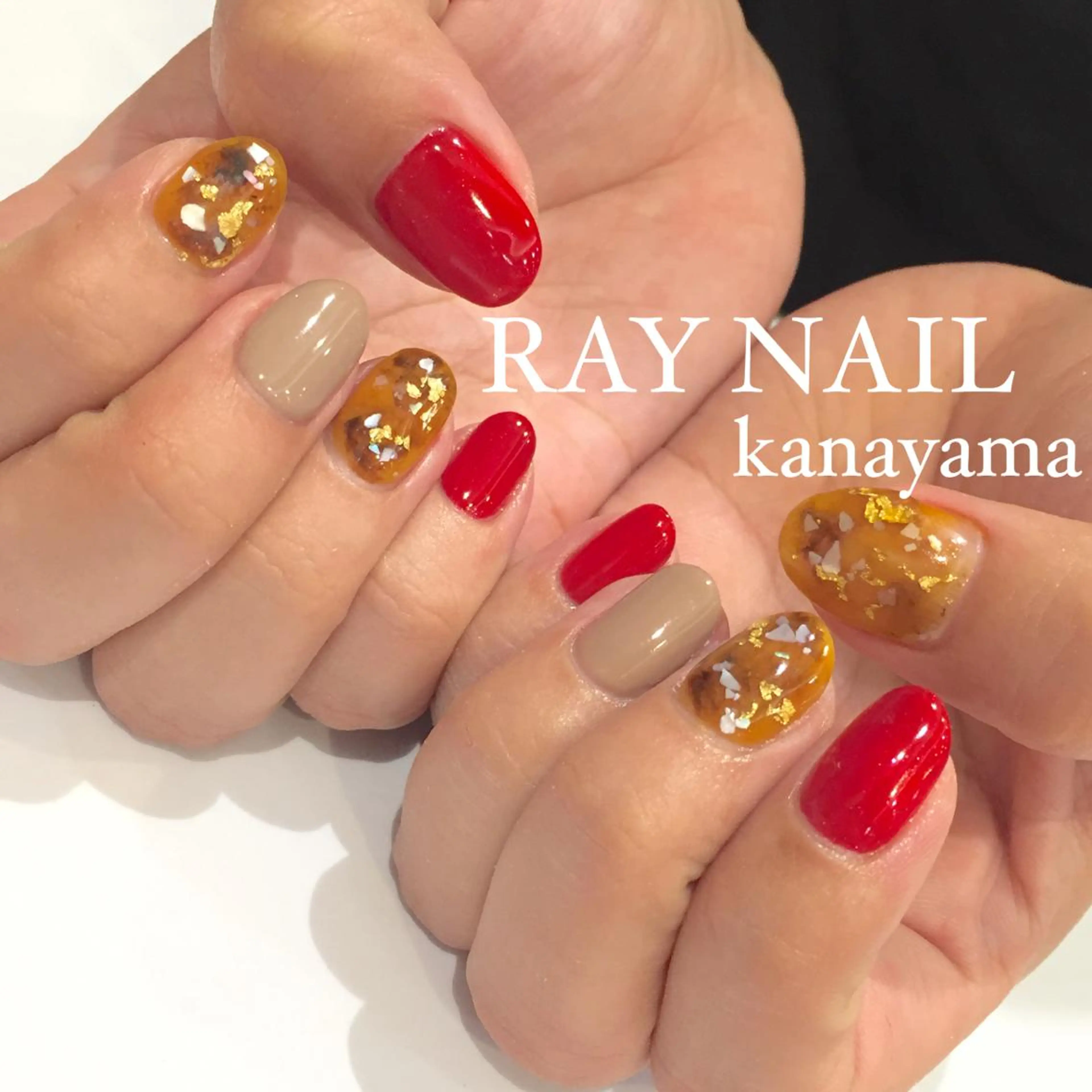 ネイル べっ甲ネイル Arowa 伊田のネイルデザイン