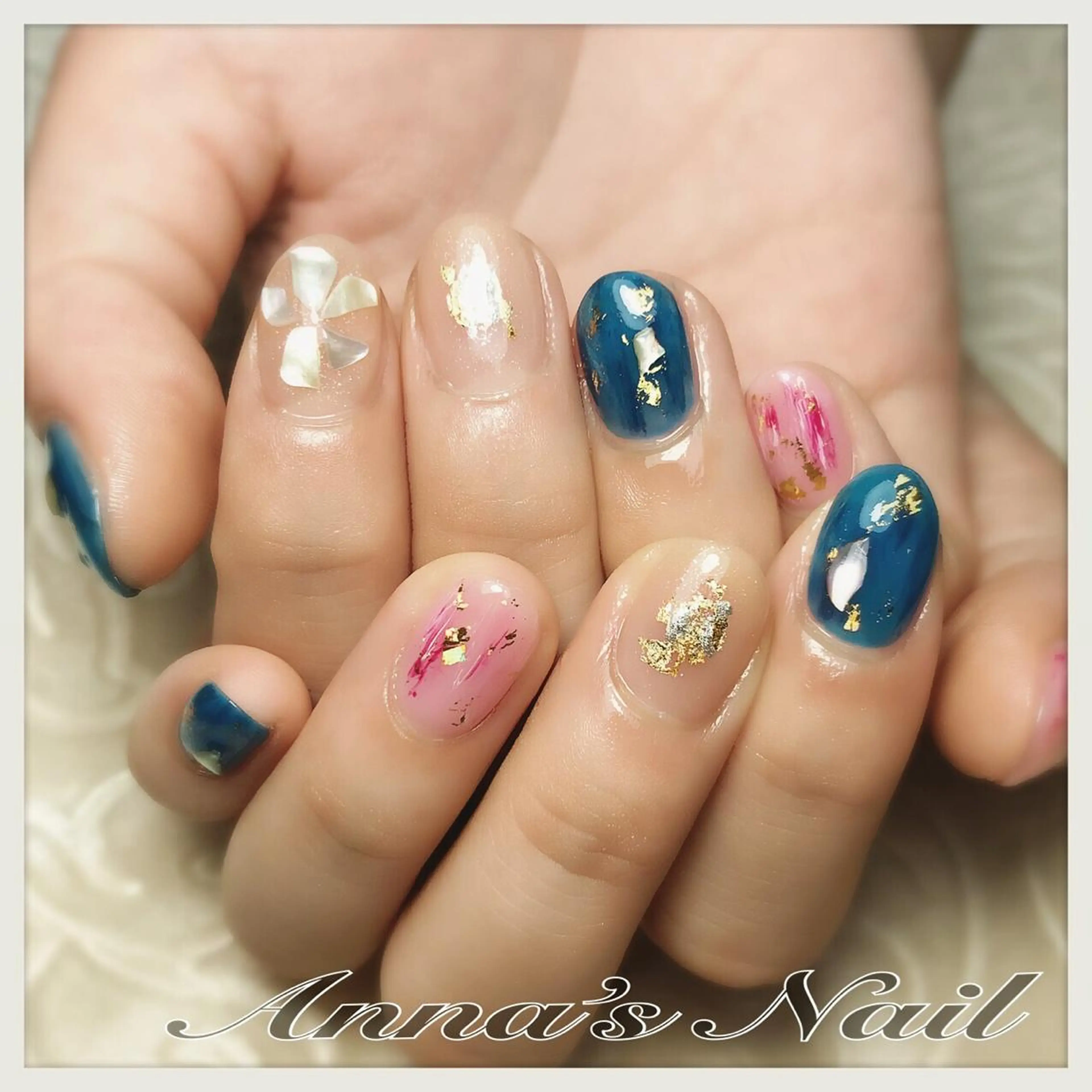 ネイル フラワーネイル 清口 杏奈のネイルデザイン