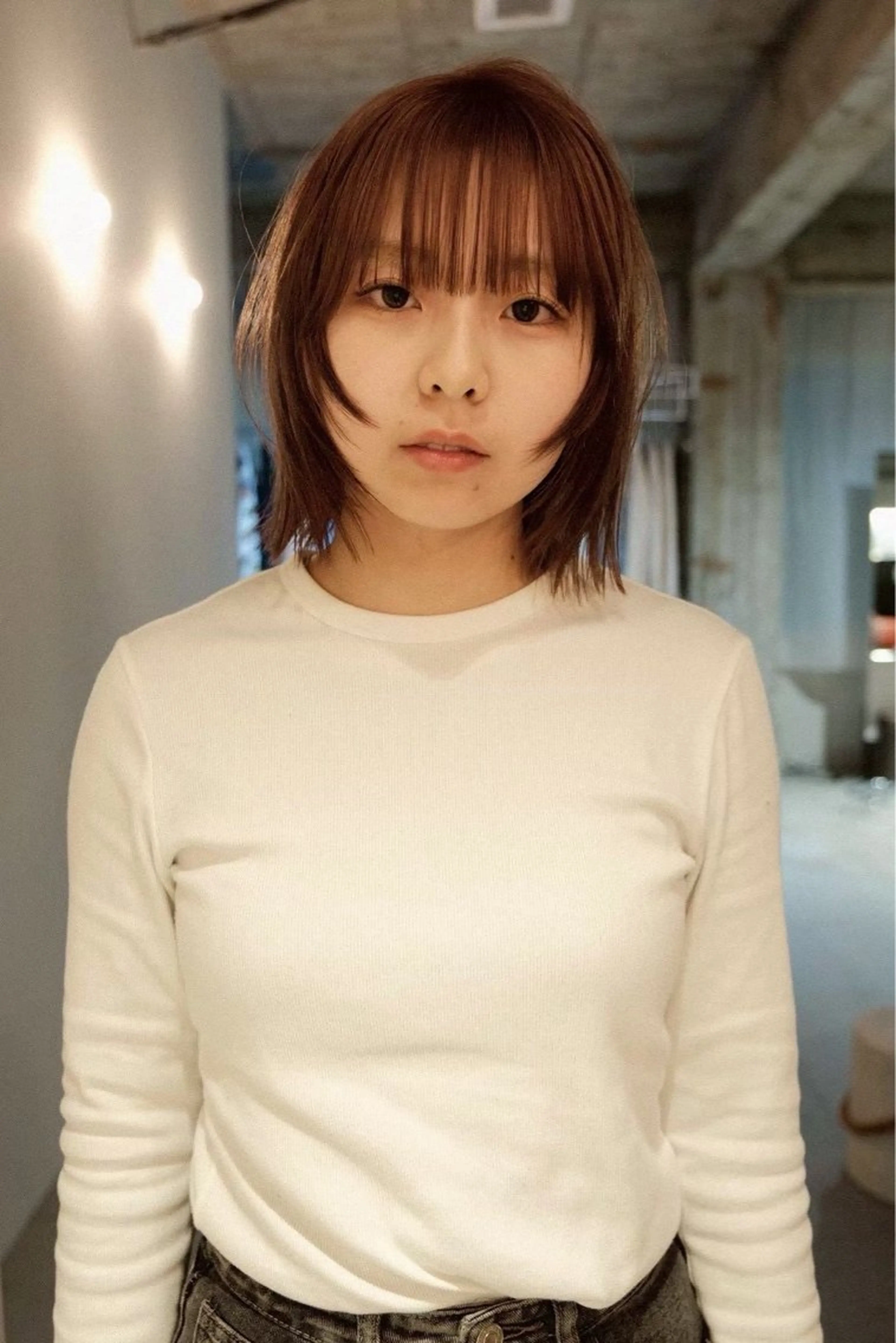 ミディアム カラー ブラウンカラー ダブルカラー ヘアカラー 江﨑 一葉のヘアスタイル