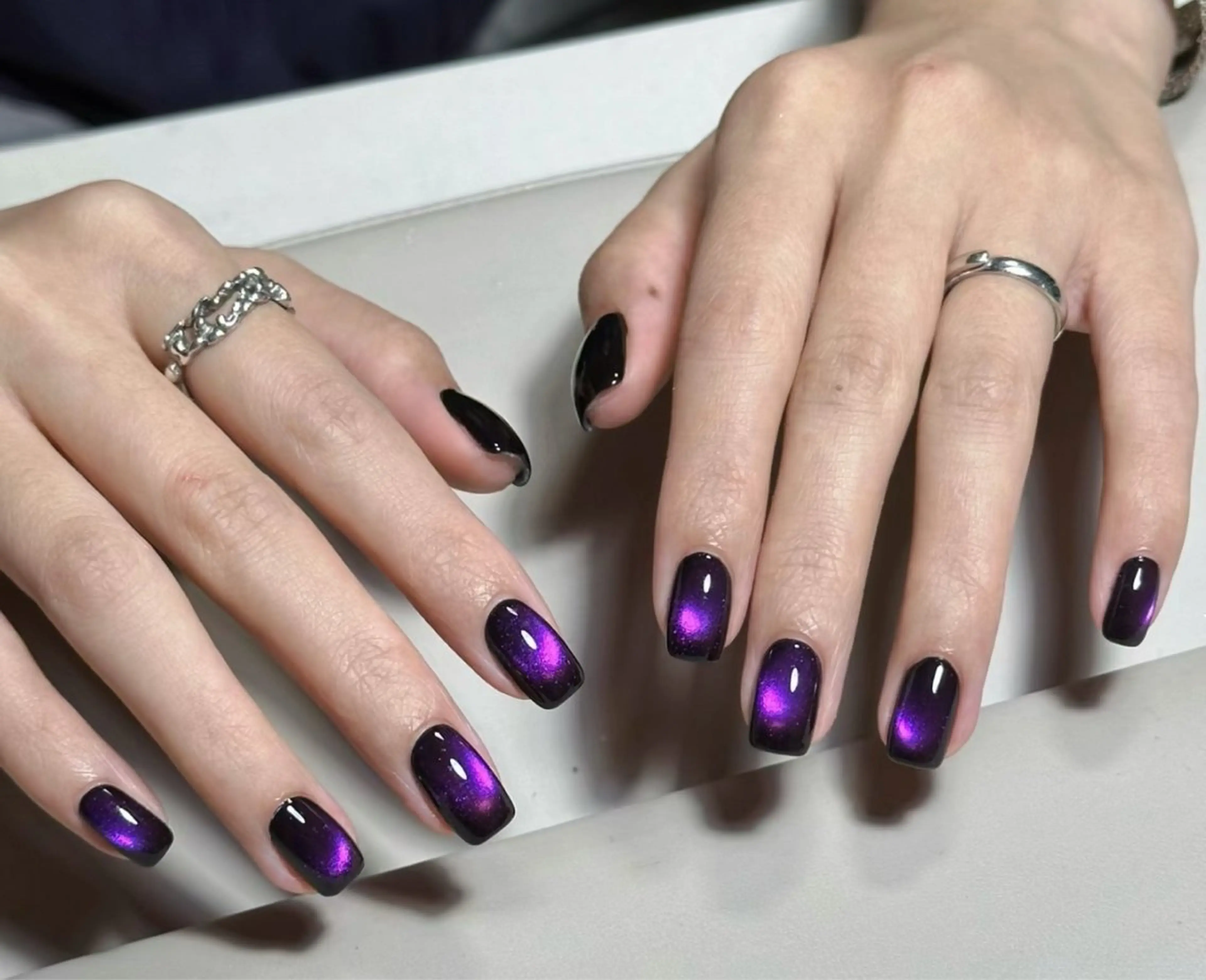 ネイル アートネイル オーロラネイル チークネイル フレンチネイル ガラスフレンチ 🎀🎀YooLi Nail Salonのネイルデザイン