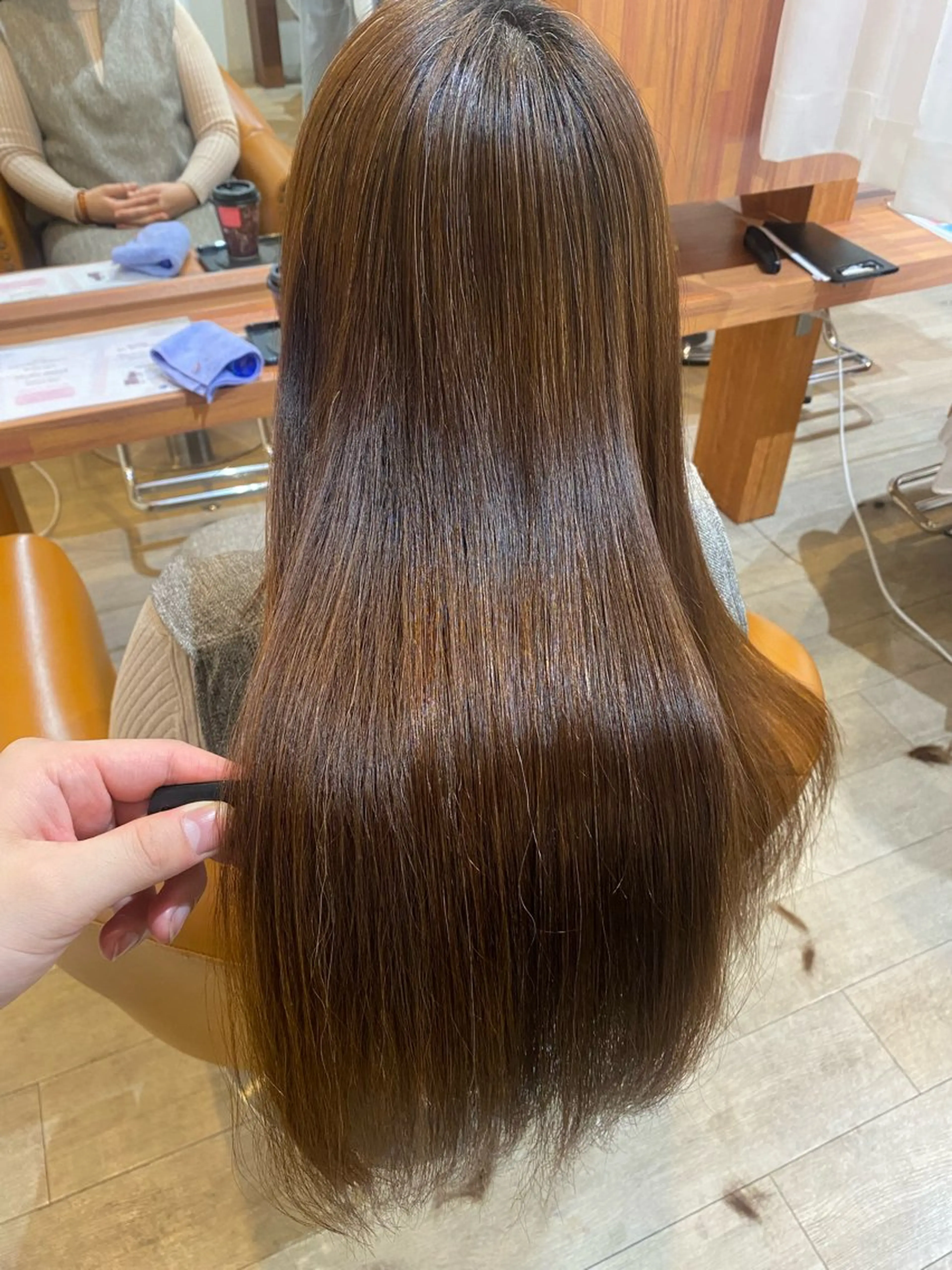 ロング パーマ 髪質改善 ストレートパーマ カット 縮毛矯正 縮毛矯正とレイヤー カット/杉村凜汰郎のヘアスタイル