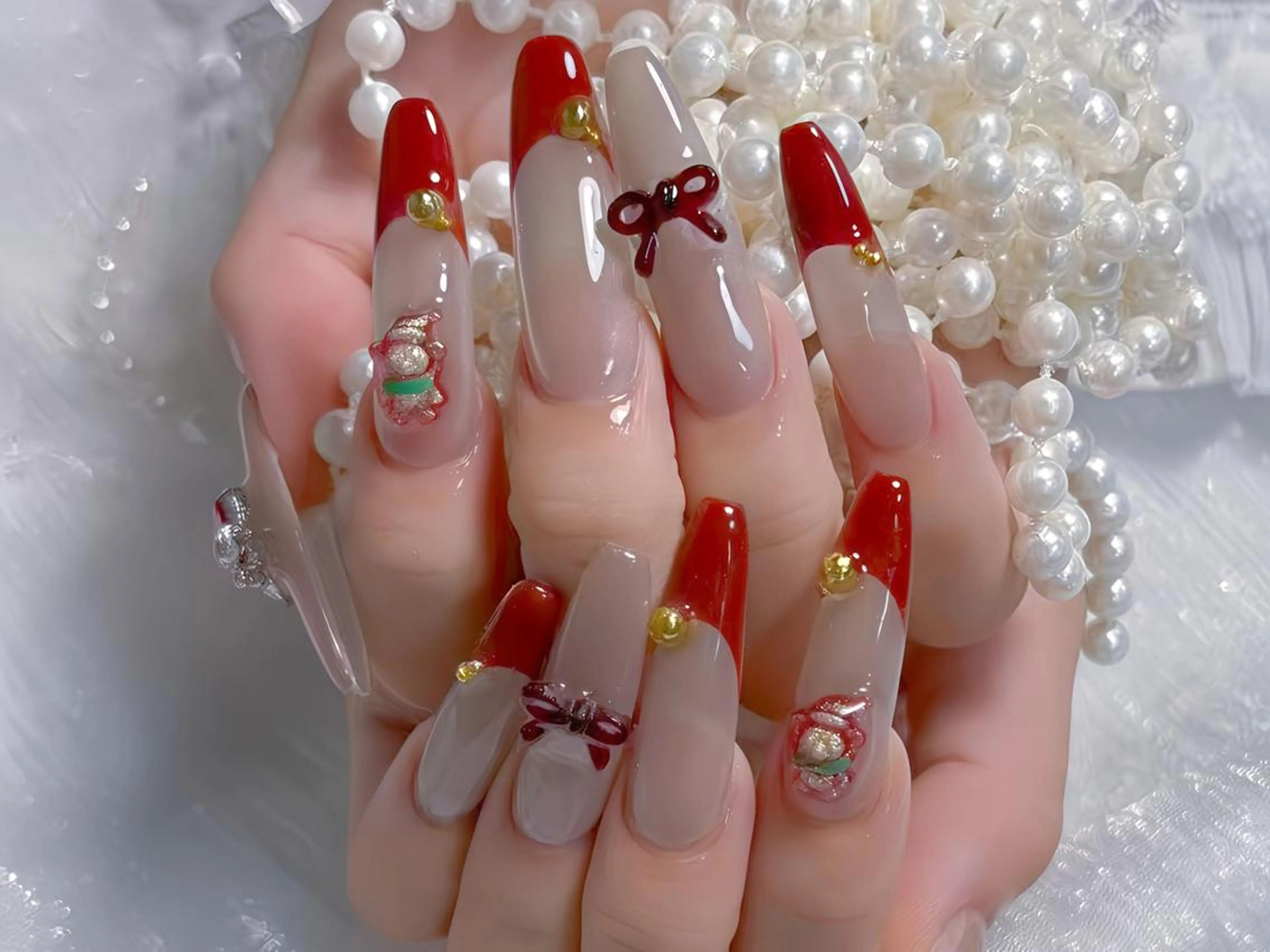 ネイル ハンドネイル 🎀鈴音🎀 ワンホンネイルのネイルデザイン