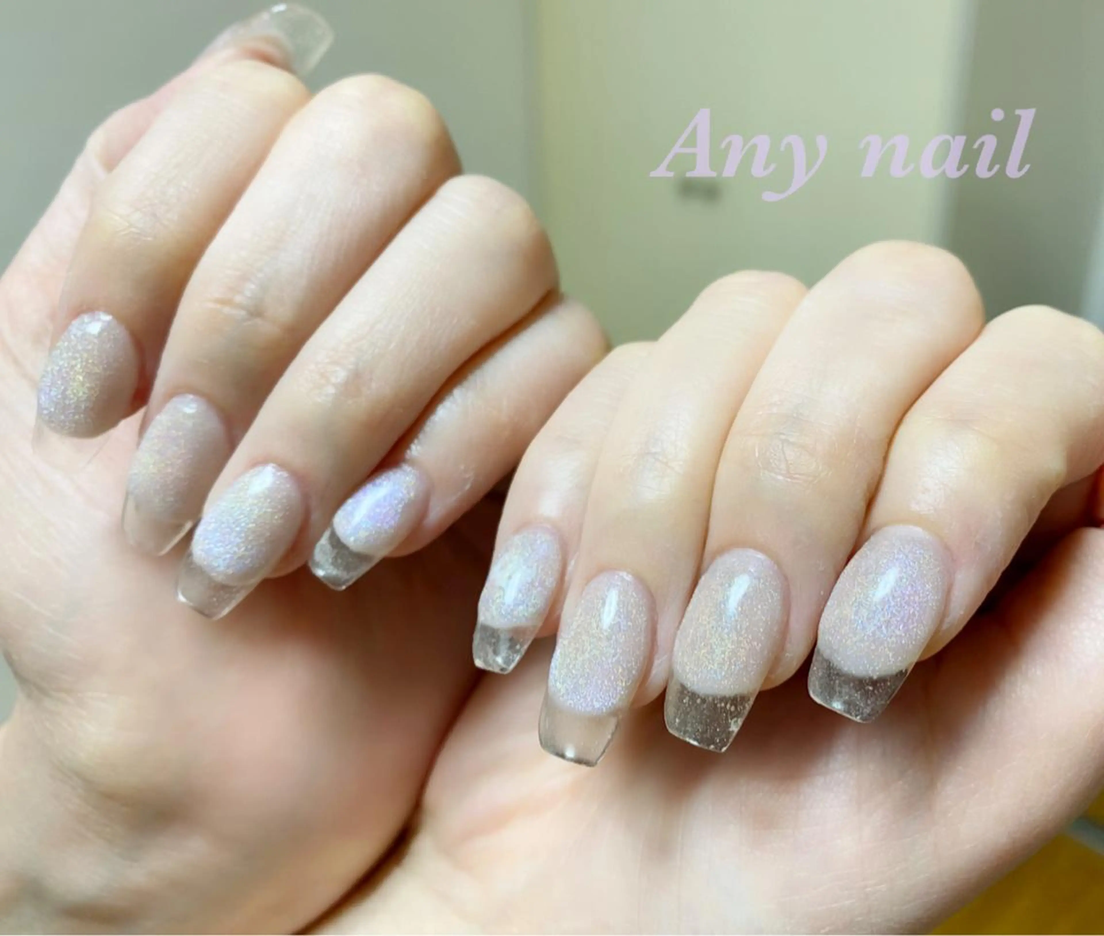 ネイル オーロラネイル クリアネイル フレンチネイル マグネットネイル スカルプネイル ハンドネイル 岩澤 恵子のネイルデザイン