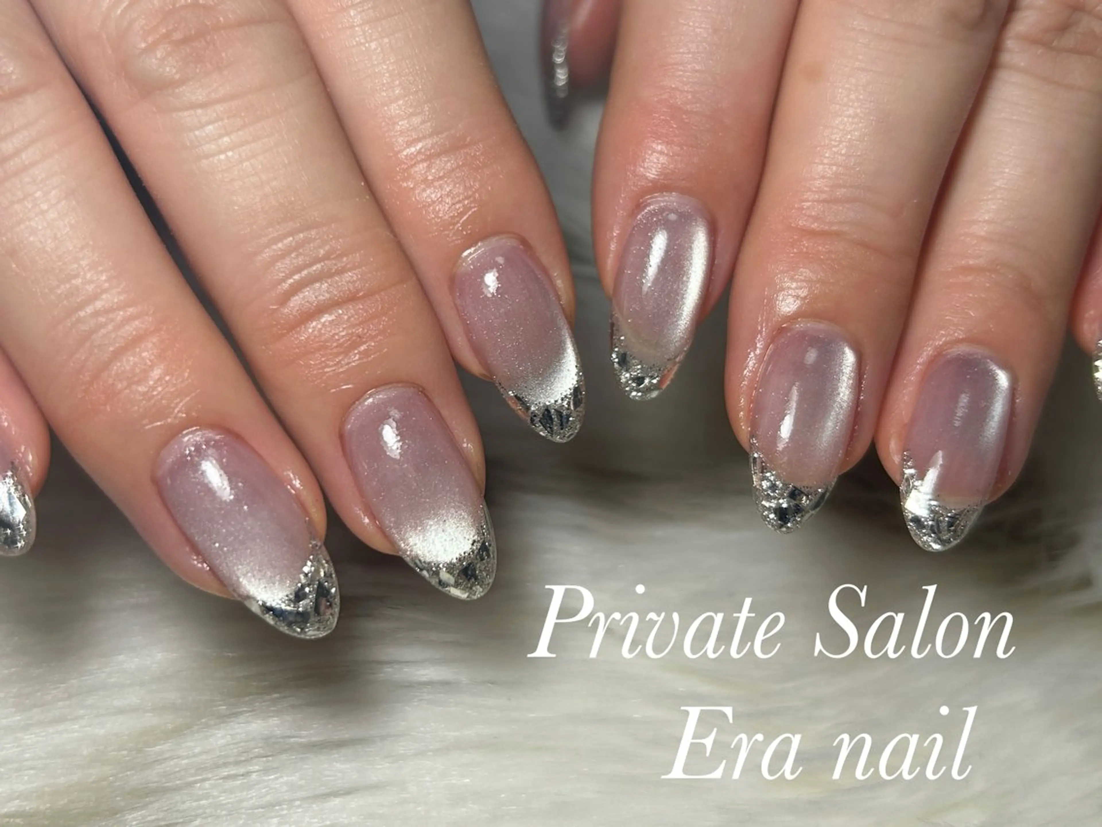 ネイル フレンチネイル ガラスフレンチ マグネットネイル ハンドネイル Era nailのネイルデザイン