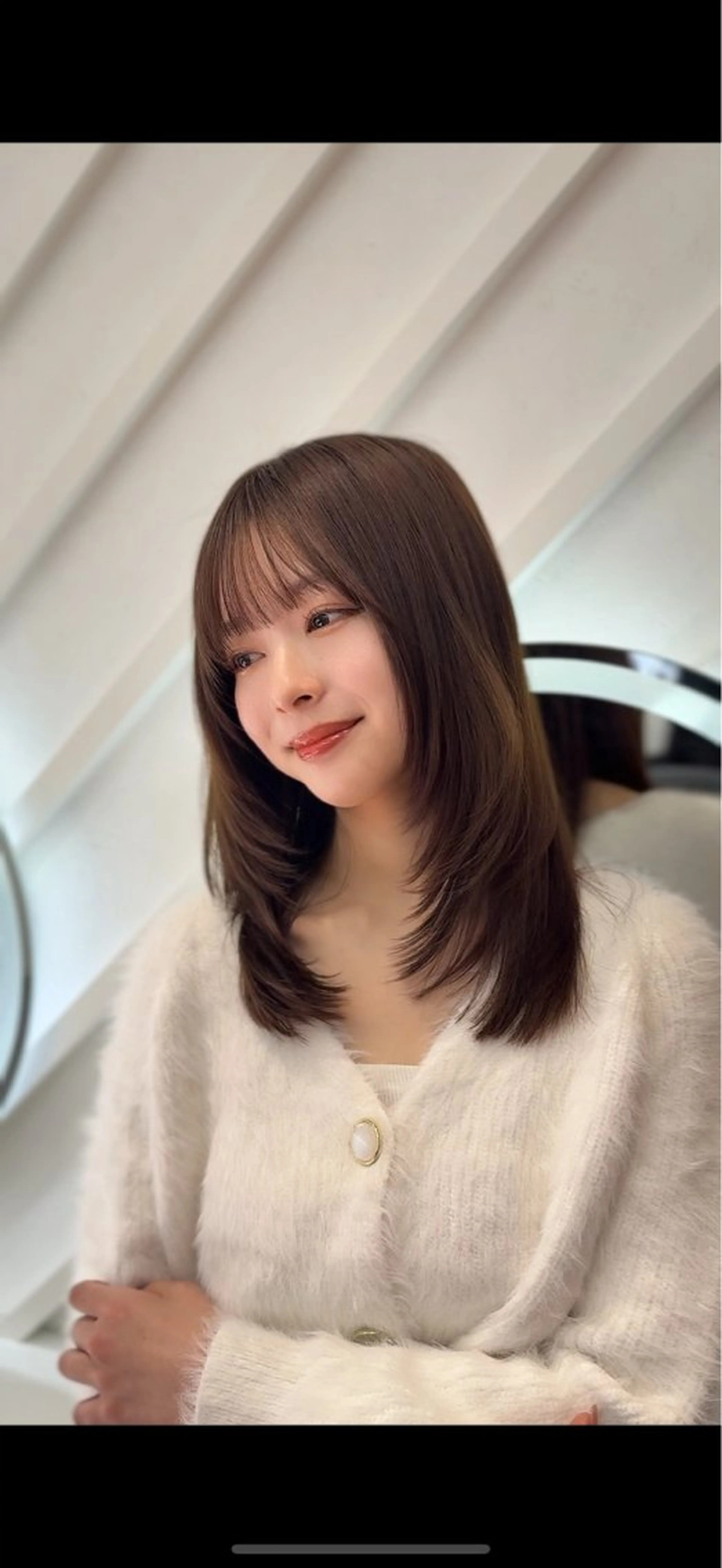 セミロング カラー 山崎/ボブ縮毛矯正 レイヤー髪質改善のヘアスタイル