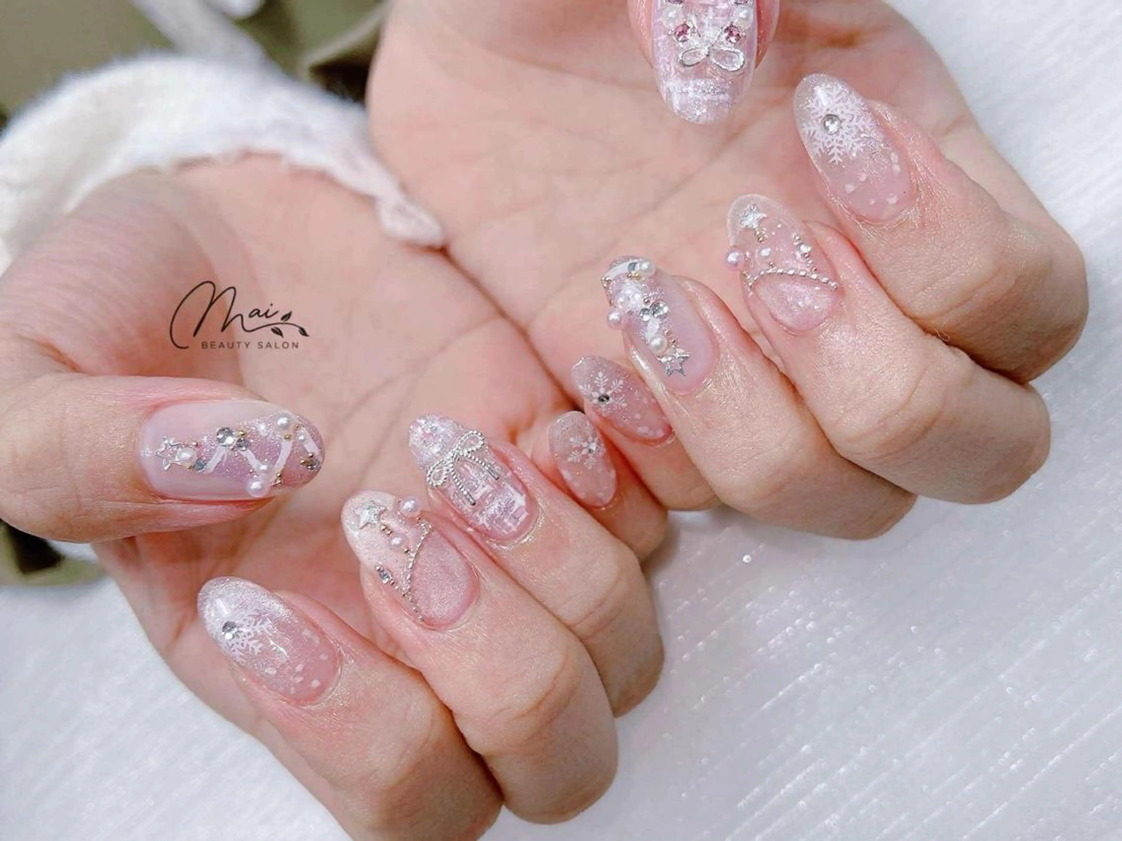 ネイル チークネイル クリアネイル フラッシュネイル フレンチネイル ハート MaiBeauty dodoのネイルデザイン