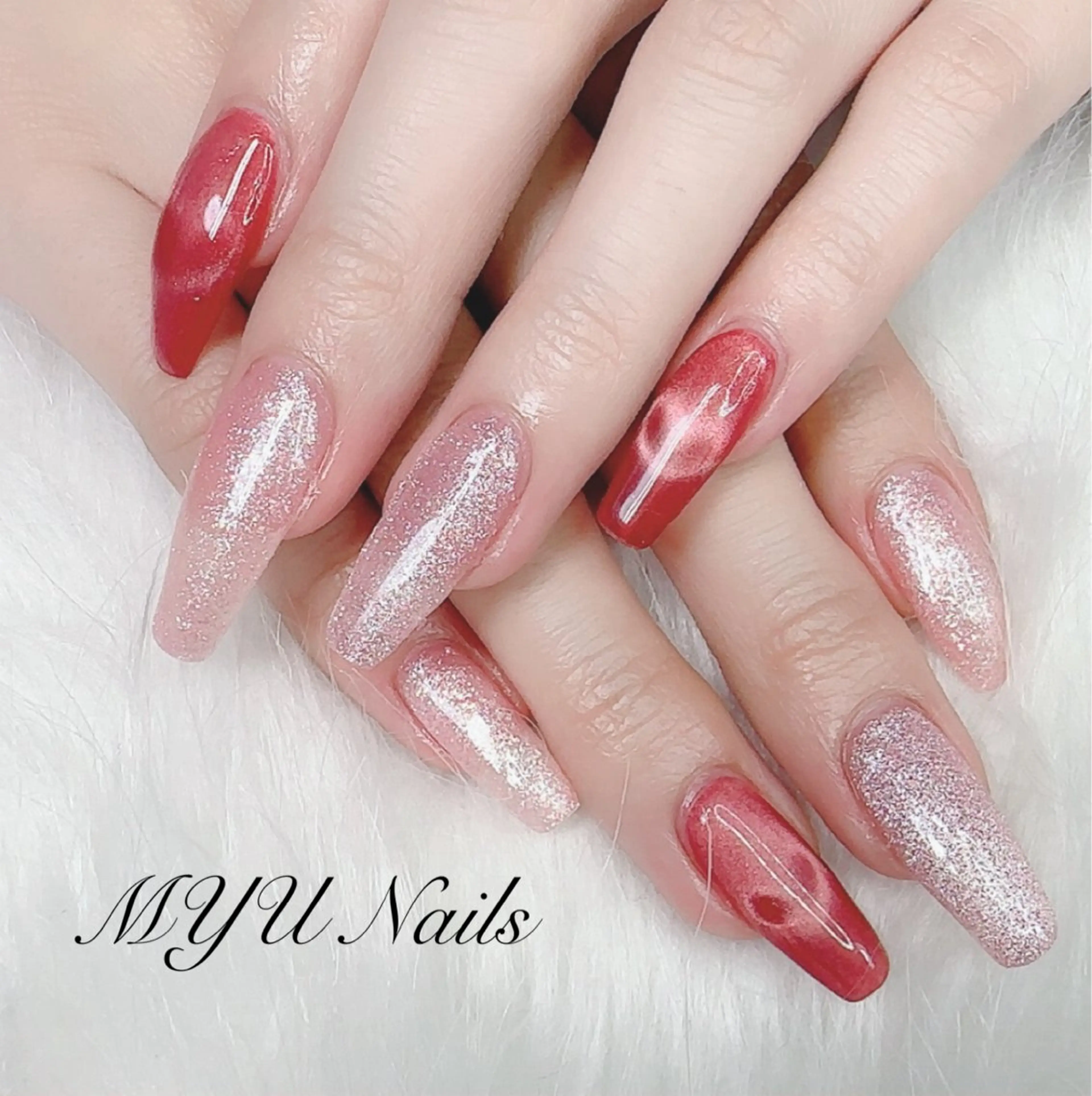 ネイル ジェルネイル ハート マグネットネイル 持ち込み ニュアンスネイル ハンドネイル MYU Nails所属・ニュアンスネイル🌈 MYU Nailsのネイルデザイン