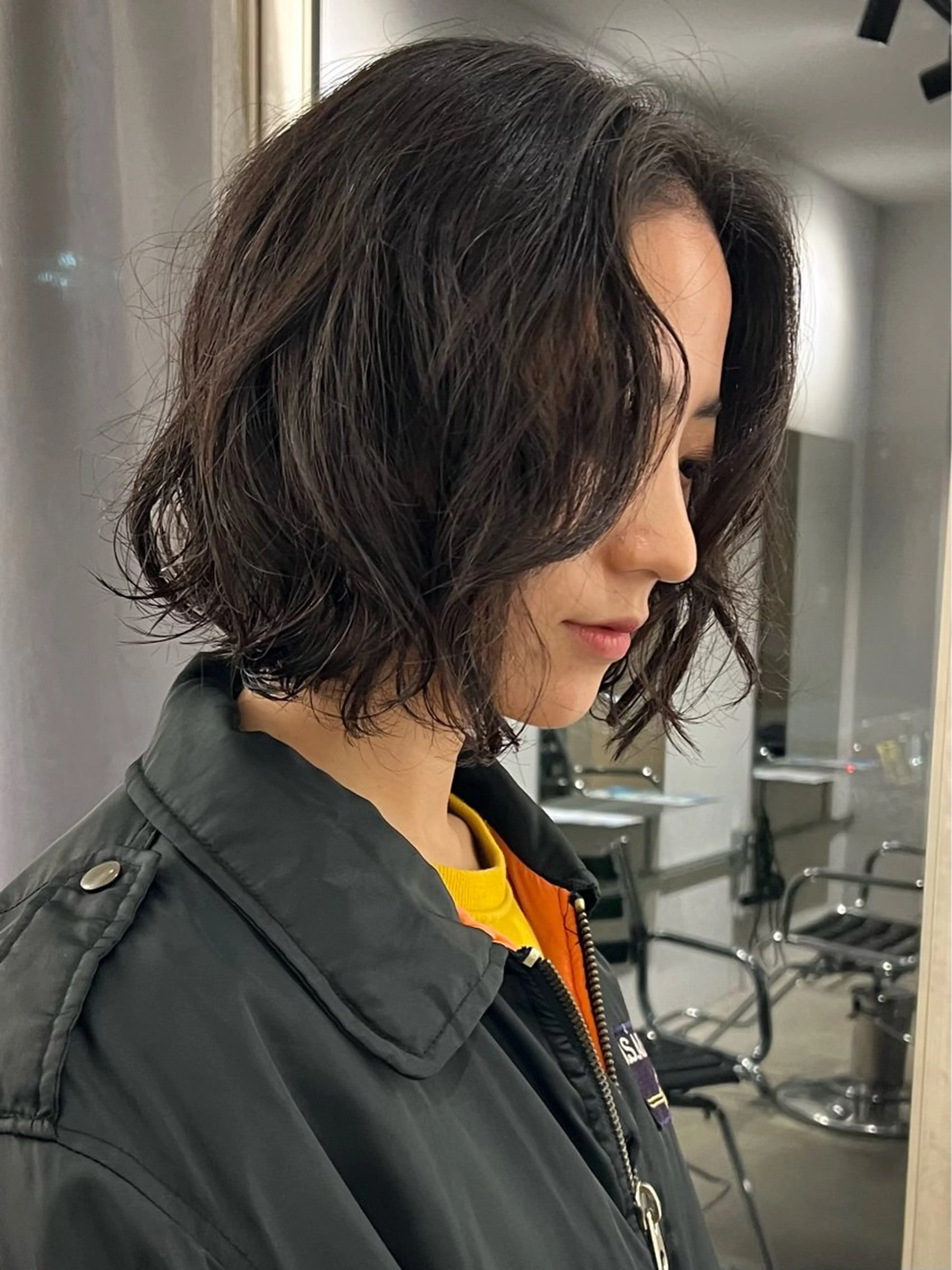 ミディアム パーマ 森岡 涼汰のヘアスタイル