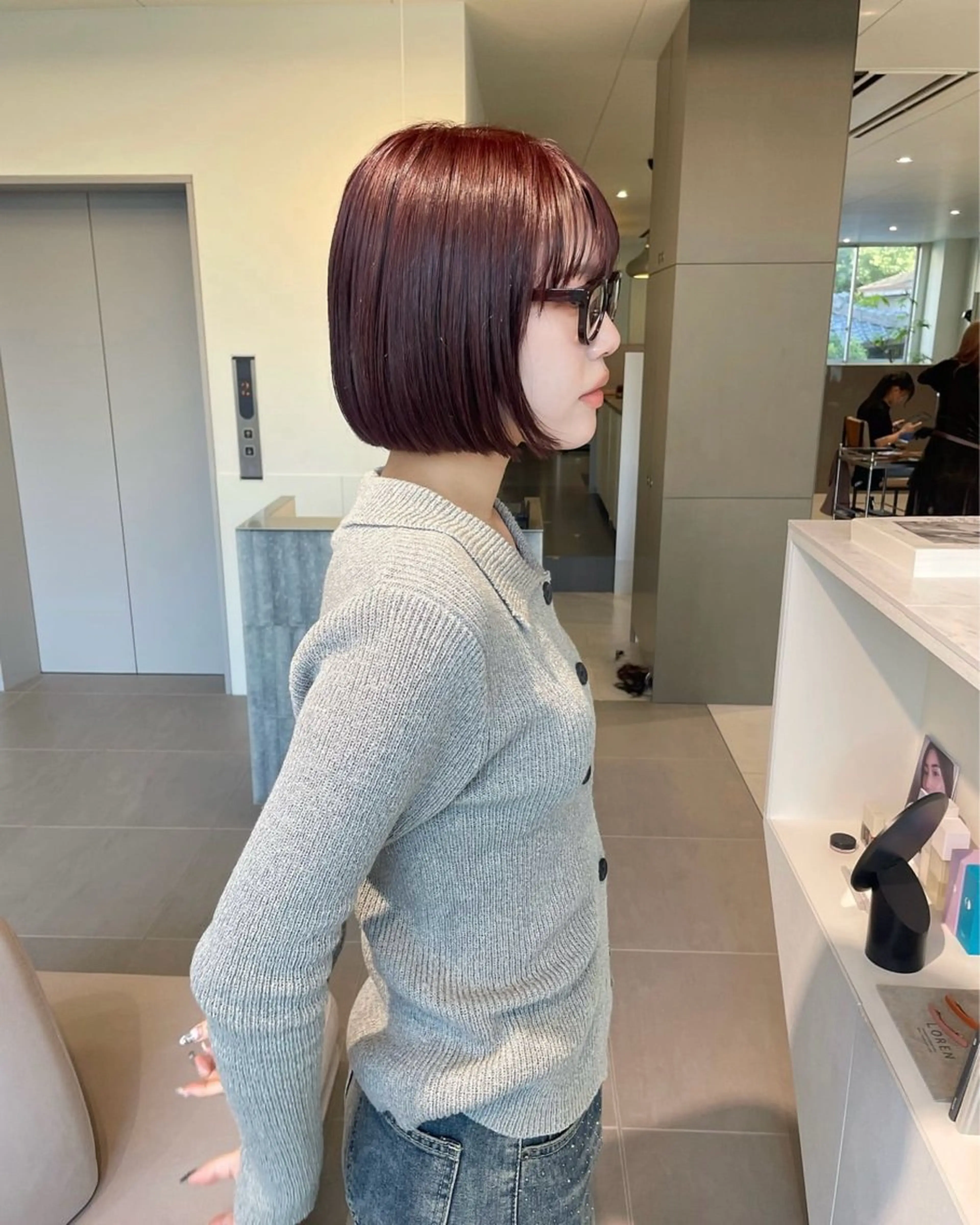 ミディアム カラー 透明感カラー レイヤーカット/暖色 カラー/mao🎀のヘアスタイル