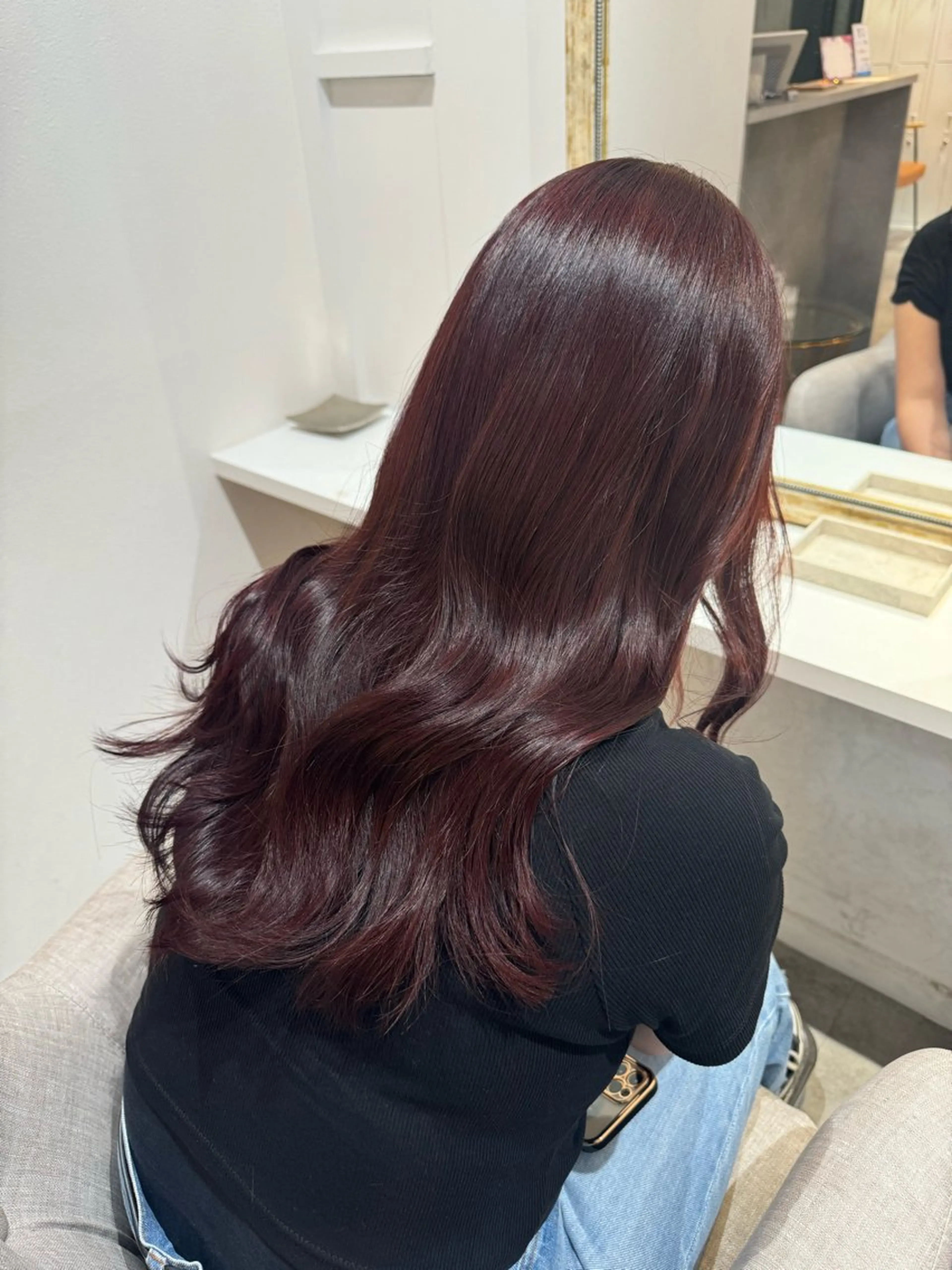 ロング カラー レッドカラー カット ヘアカラー トリートメント 赤み無し柔らかカラー 【梅田】madokaのヘアスタイル