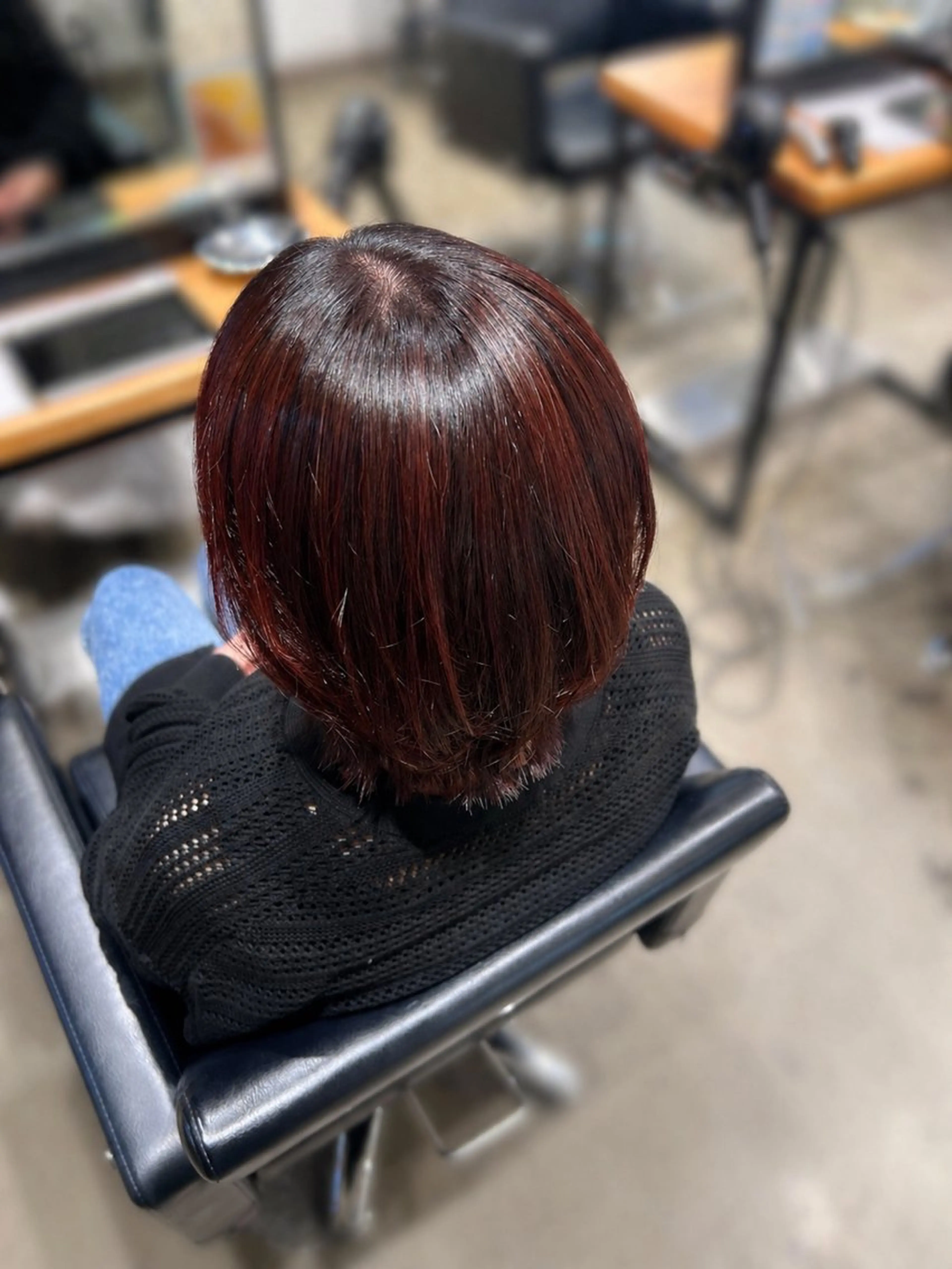 ショート カラー レッドカラー レイヤーカット ヘアカラー くろだ かなのヘアスタイル