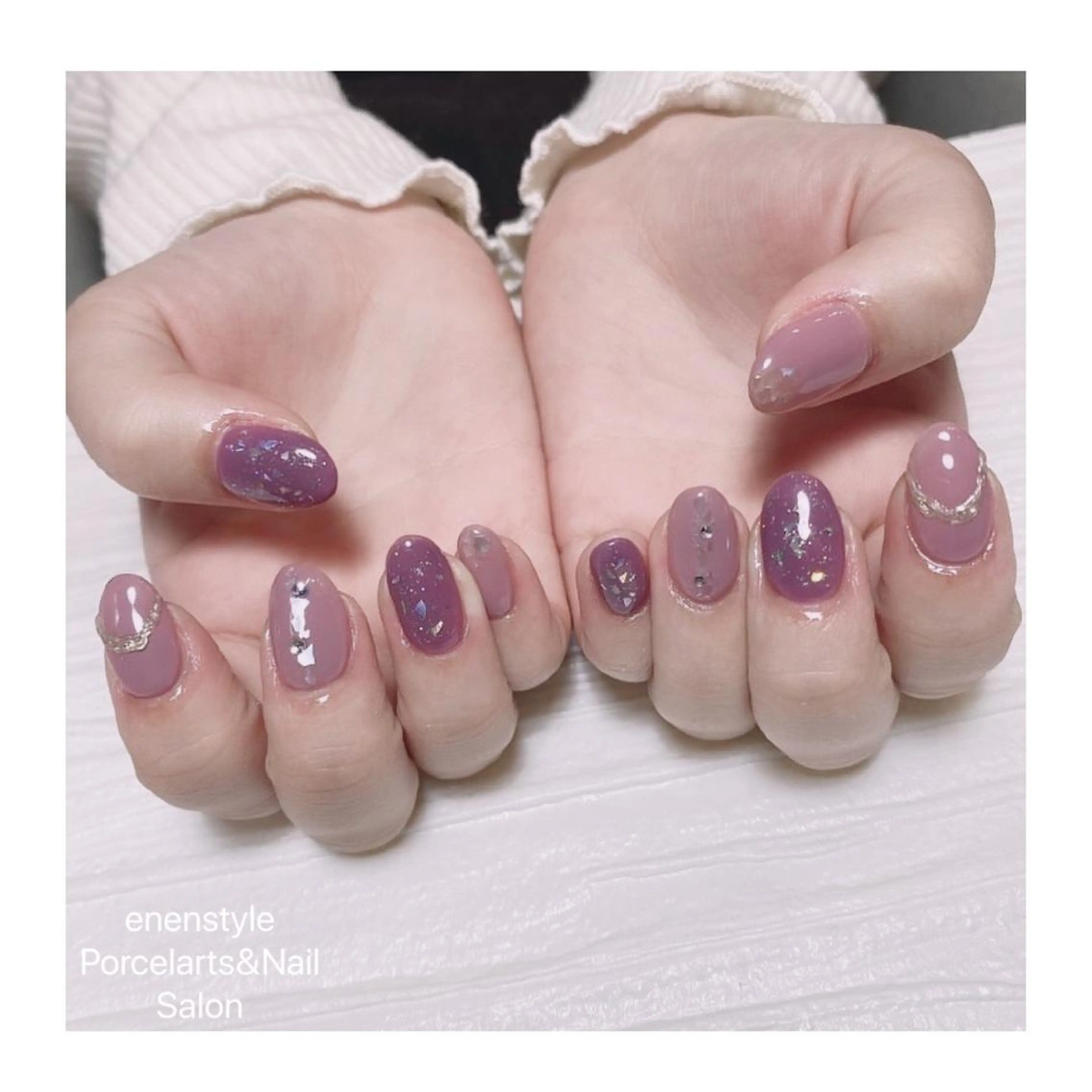 ミディアム ネイル ハンドネイル 👑enen style👑のネイルデザイン