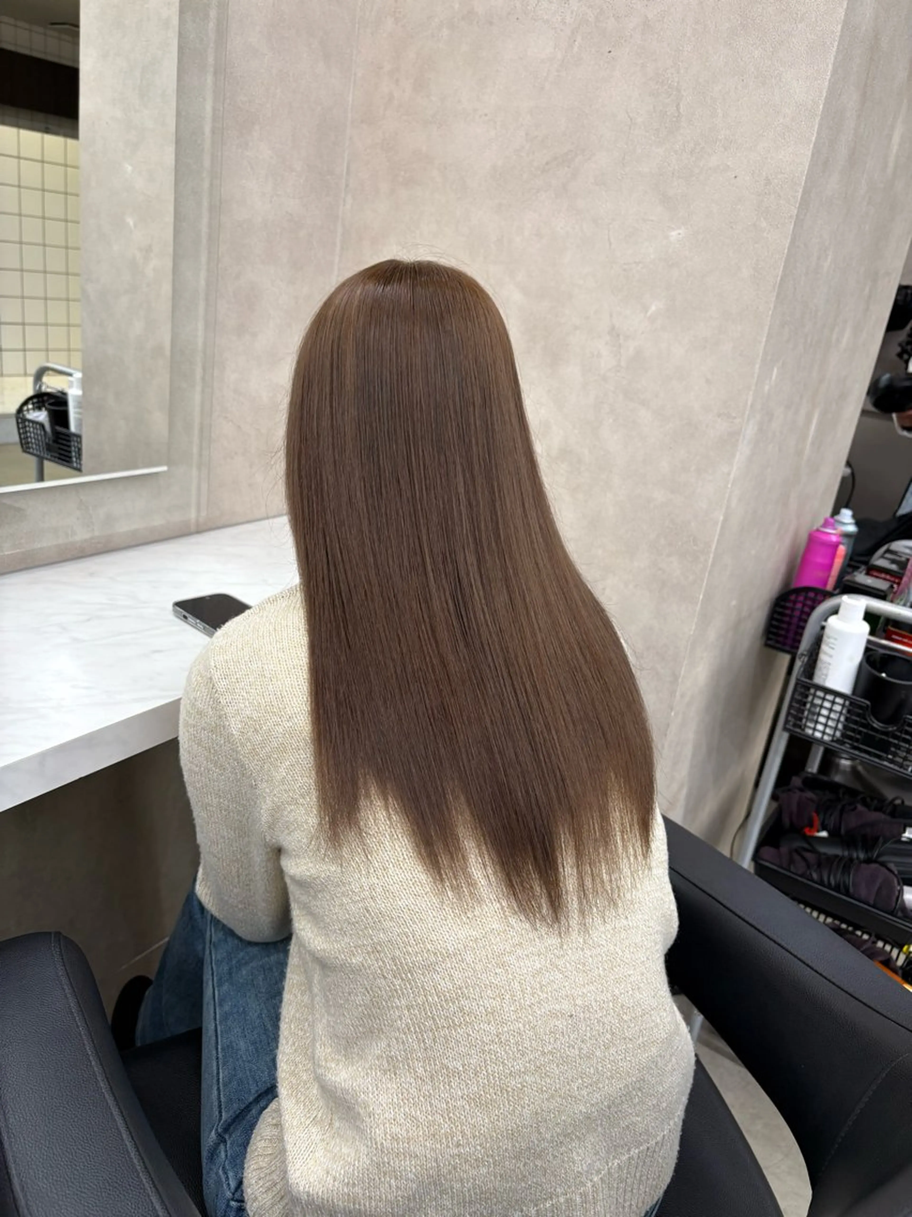 カラー ヘアカラー トリートメント 透明感ベージュ🤎 ナチュラルレイヤーのヘアスタイル