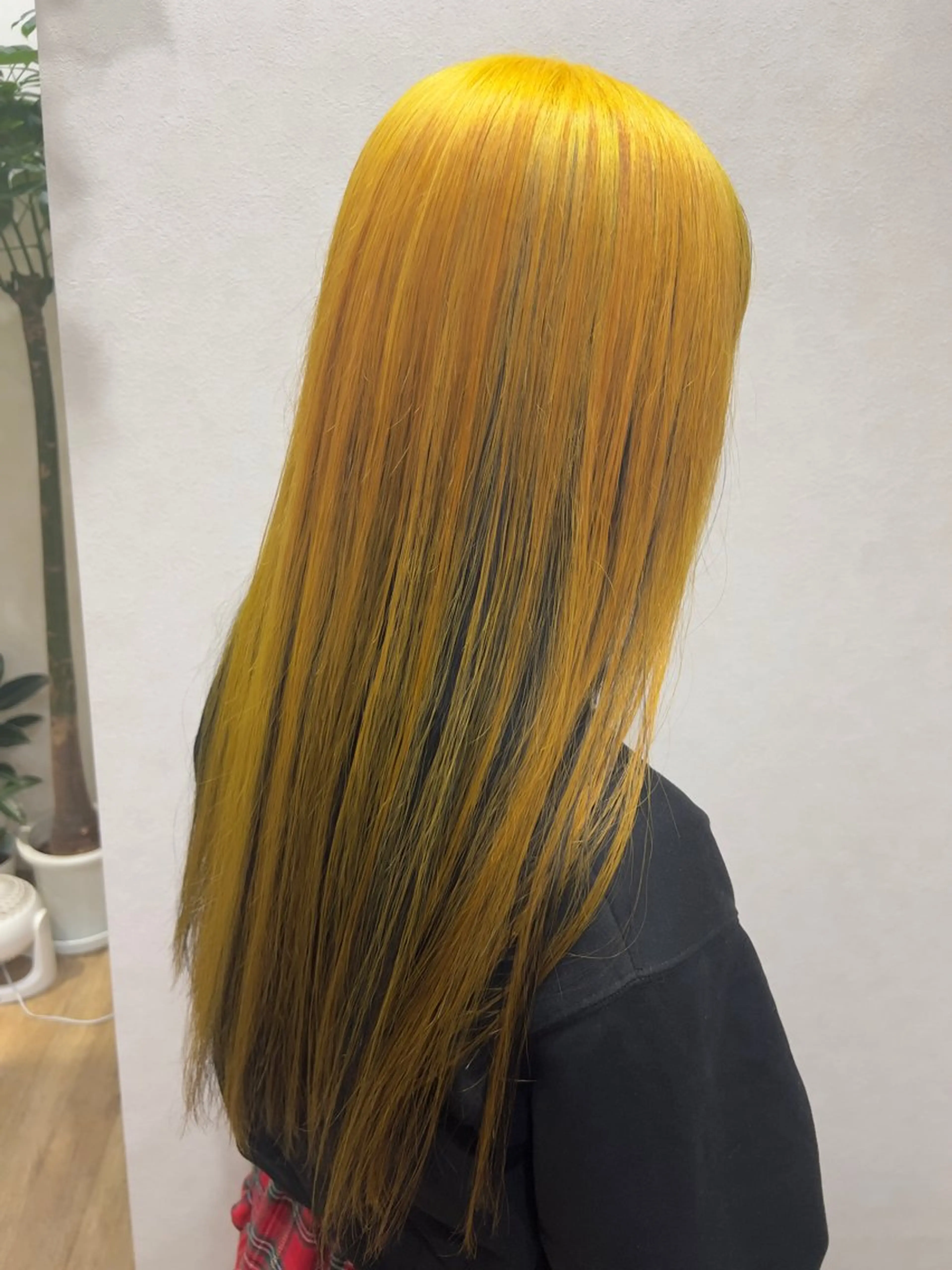 ロング カラー 黒髪 イエローカラー 🍇おぐら めぐみ🍇のヘアスタイル