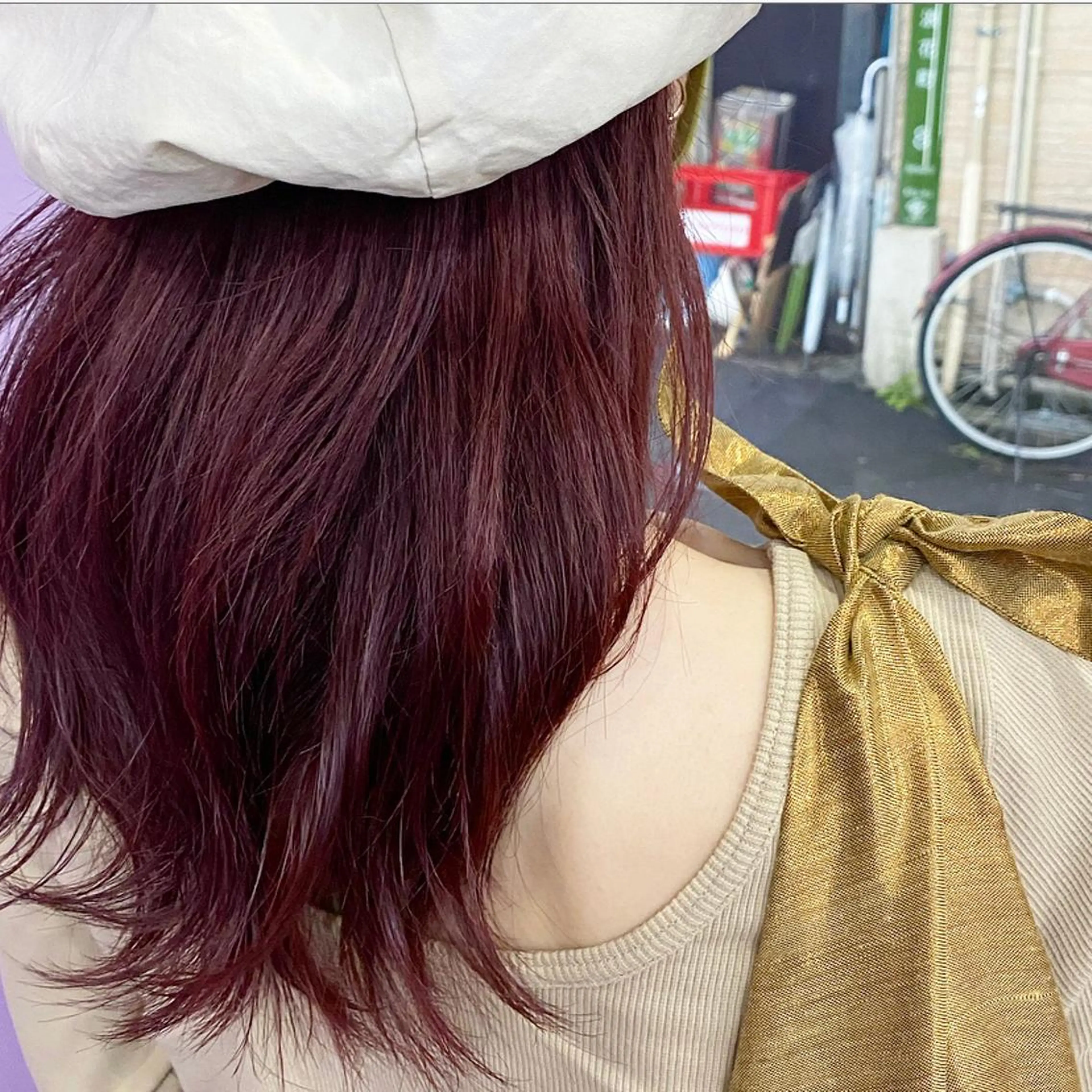 ロング カラー ヘアアレンジ ピンクカラー パープルカラー くぎた とわのヘアスタイル