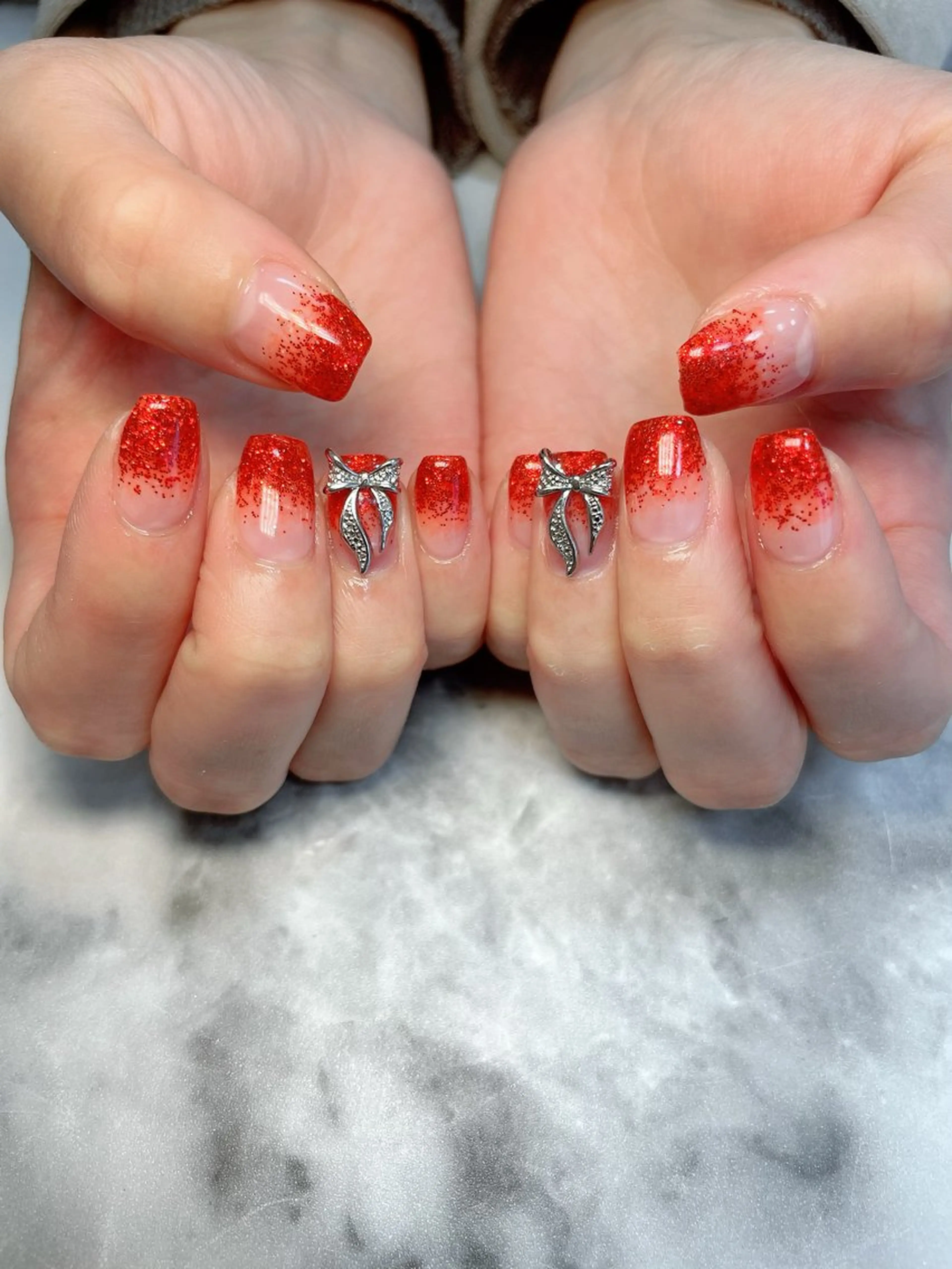 ネイル リボン ハンドネイル Kayo 💅のネイルデザイン