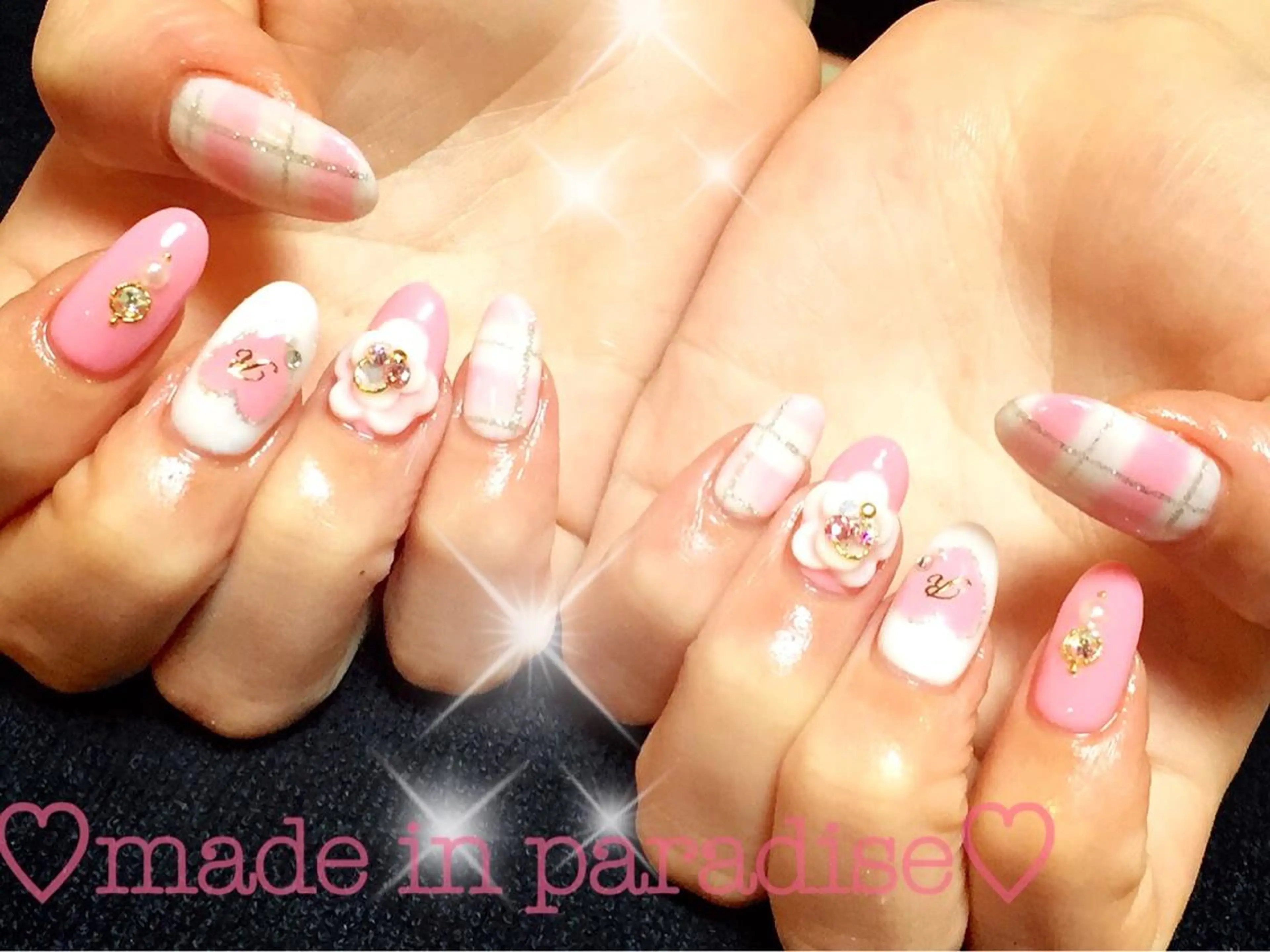 ネイル フラワーネイル うるま市サロン Yuko Izawaのネイルデザイン