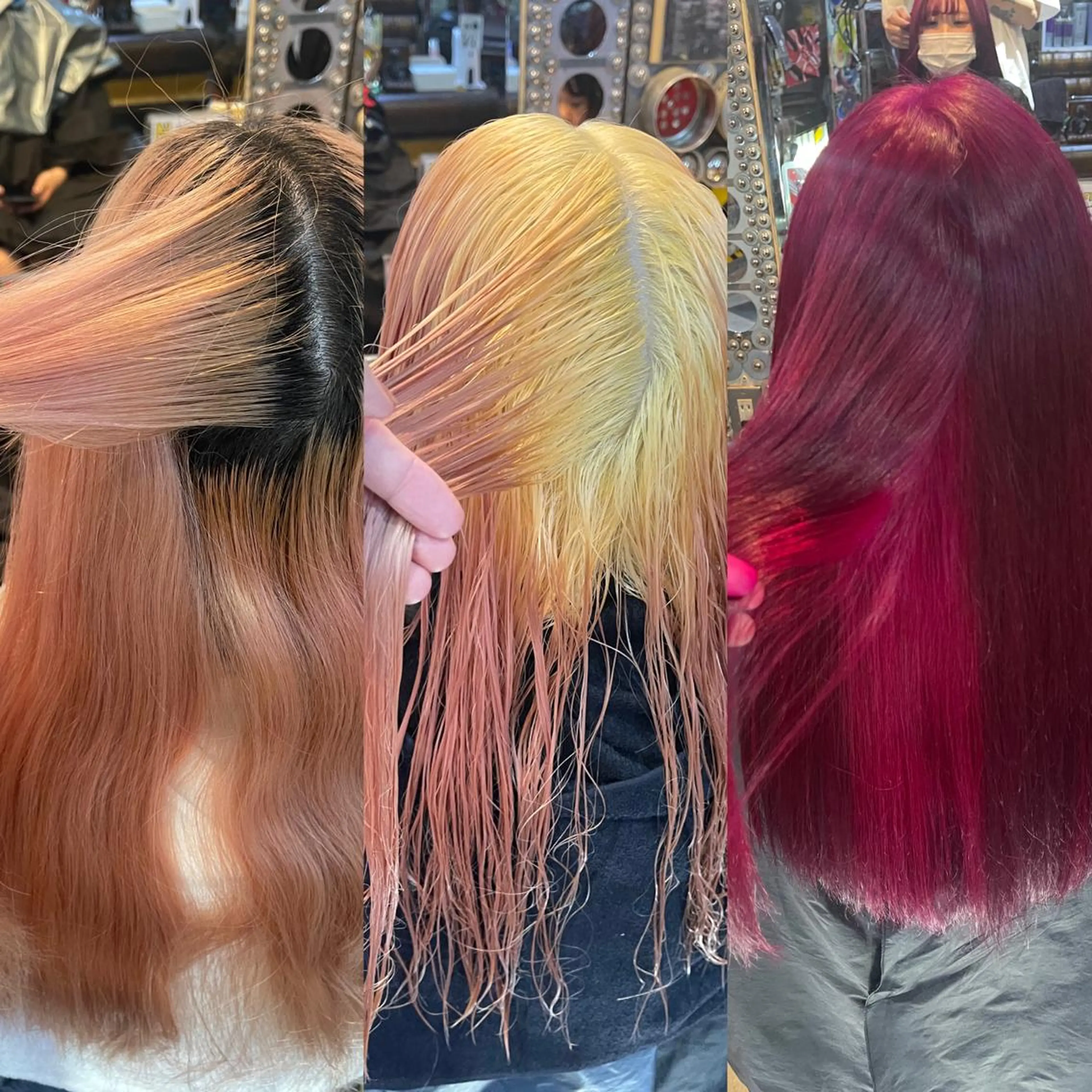 セミロング カラー ヘアアレンジ ブリーチ ケアブリーチ インナーカラー ピンクカラー 🌈派手髪エクステ ブレイズ🌈ひろとのヘアスタイル