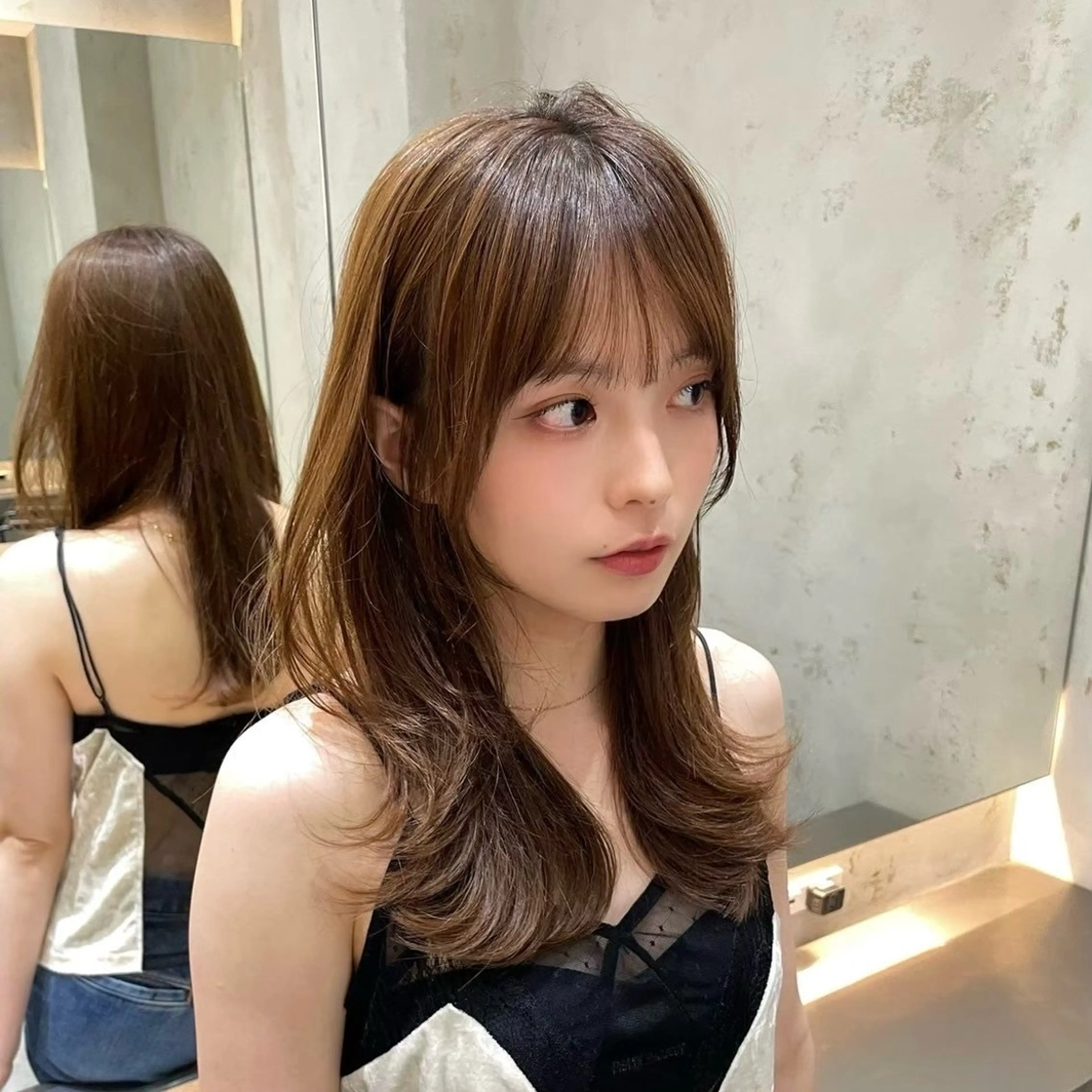 ミディアム カラー カット ヘアカラー トリートメント ウメダナオヤ/ くびれヘア✨のヘアスタイル